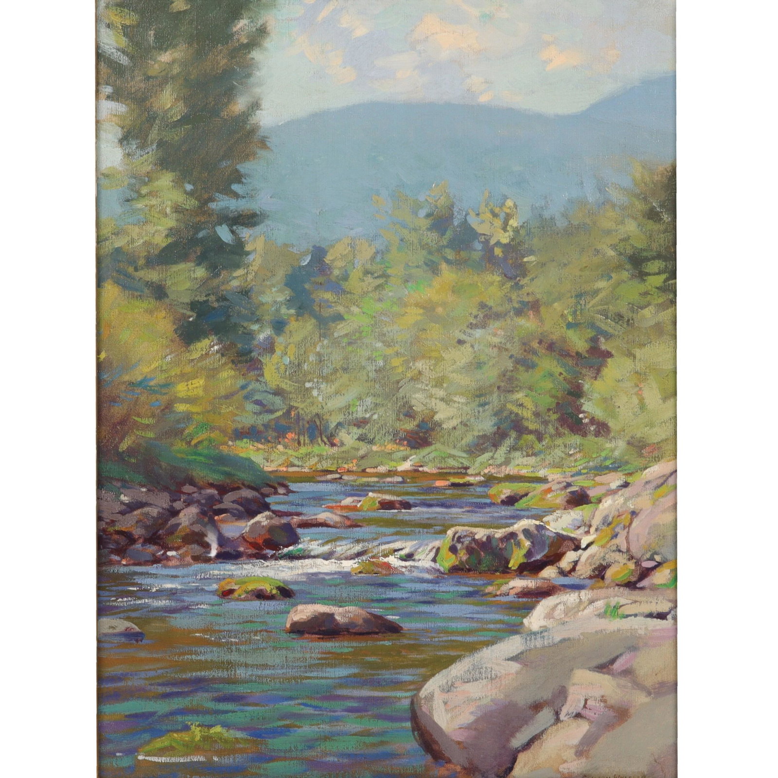 Clifton A. Wheeler, Indiana (1883 - 1953), untitled mountain river landscape, oil on canvas, 23 (1 of 10)