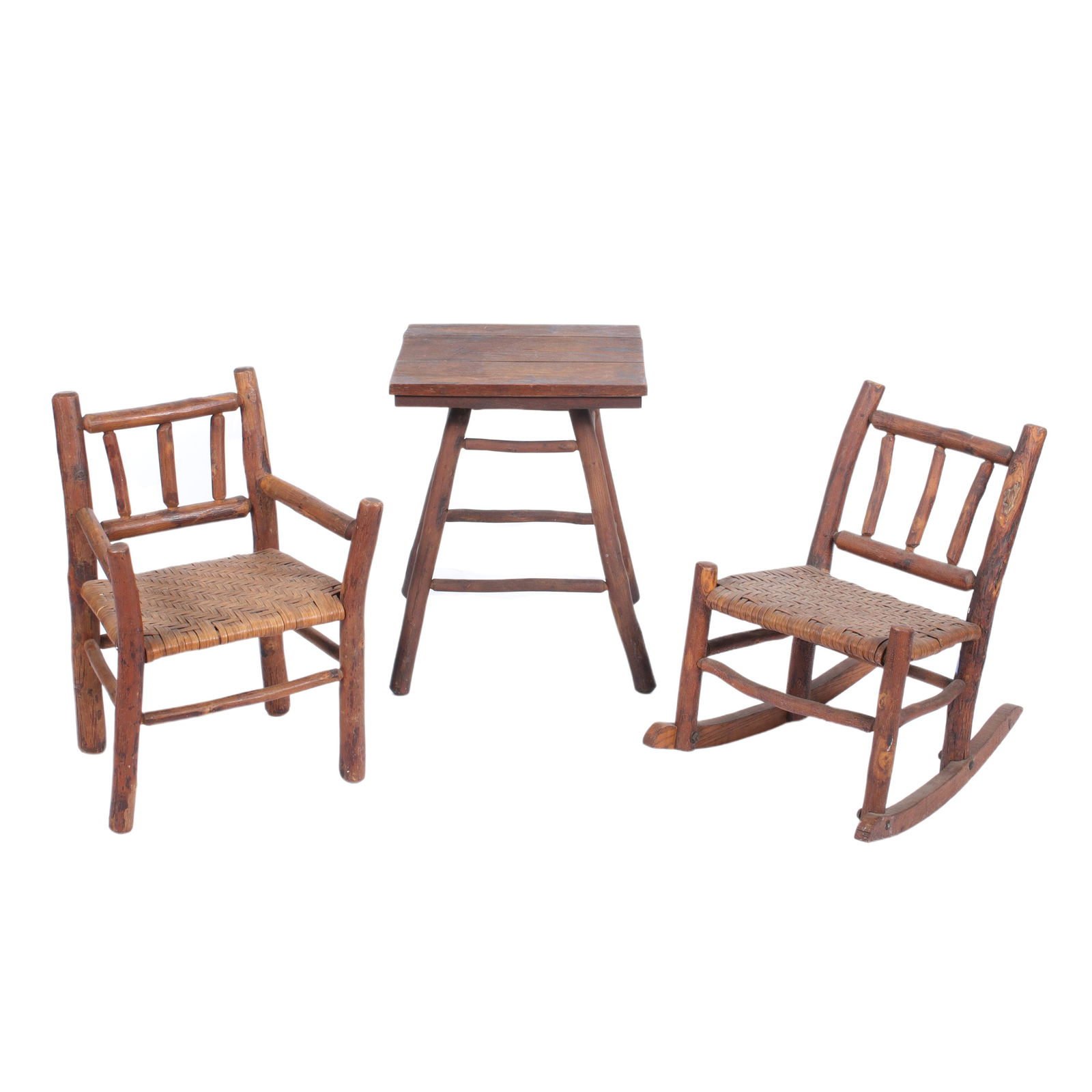 Old Hickory Martinsville child's table, chair and rocker group. 22 1/2"H x 16 1/2"W x 15 1/2"D (1 of 15)