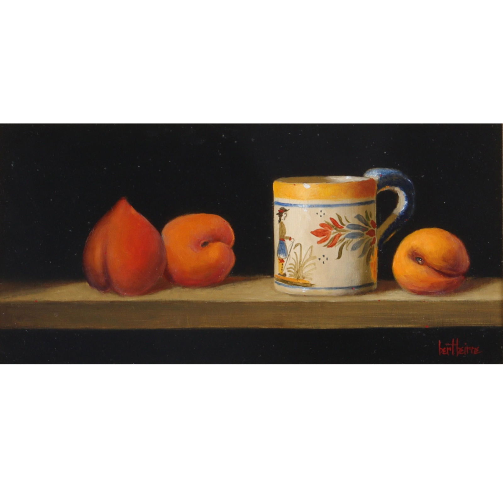 Bert Beirne, American (20/21st Century), Still Life with Quimper & Peaches, oil on panel, 5 5/8"H x (1 of 7)