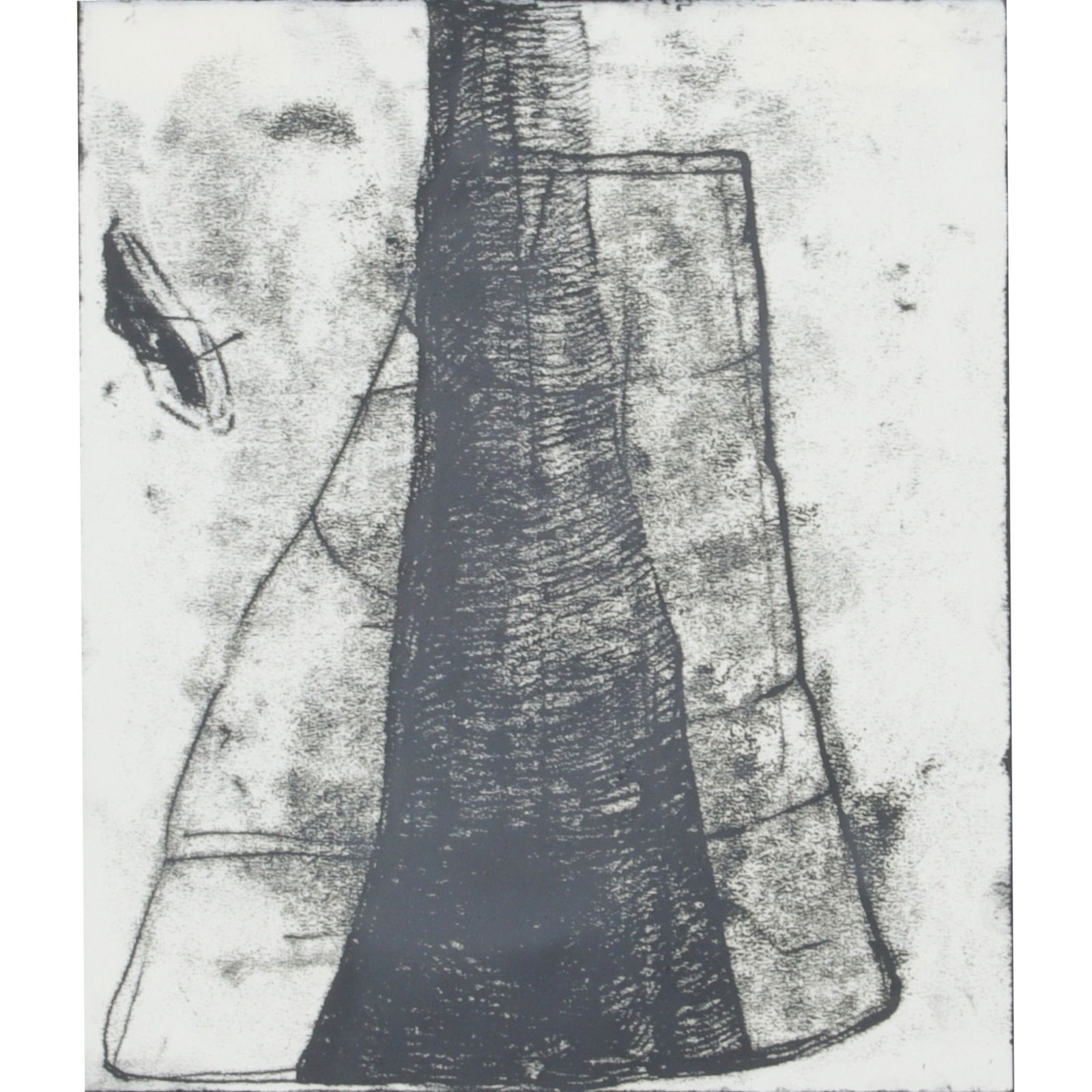 Claire Lieberman, American (20th / 21st Century), untitled, black oil stick on paper, 13 1/4"H x 11 (1 of 6)