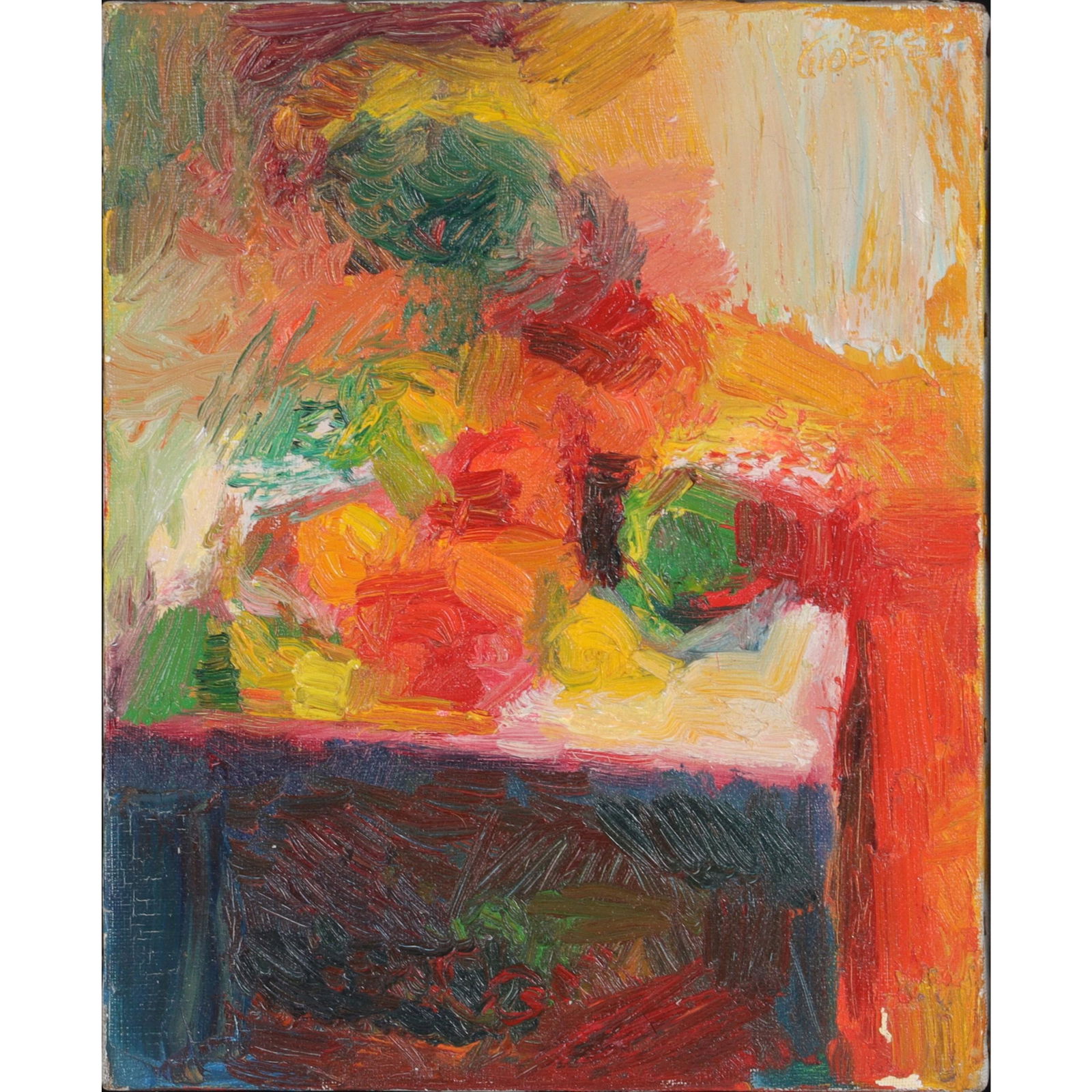 Edward Gioachino Giobbi, Connecticut (B. 1926, Still Life with Flowers, 1958, oil on canvas, 10 (1 of 9)