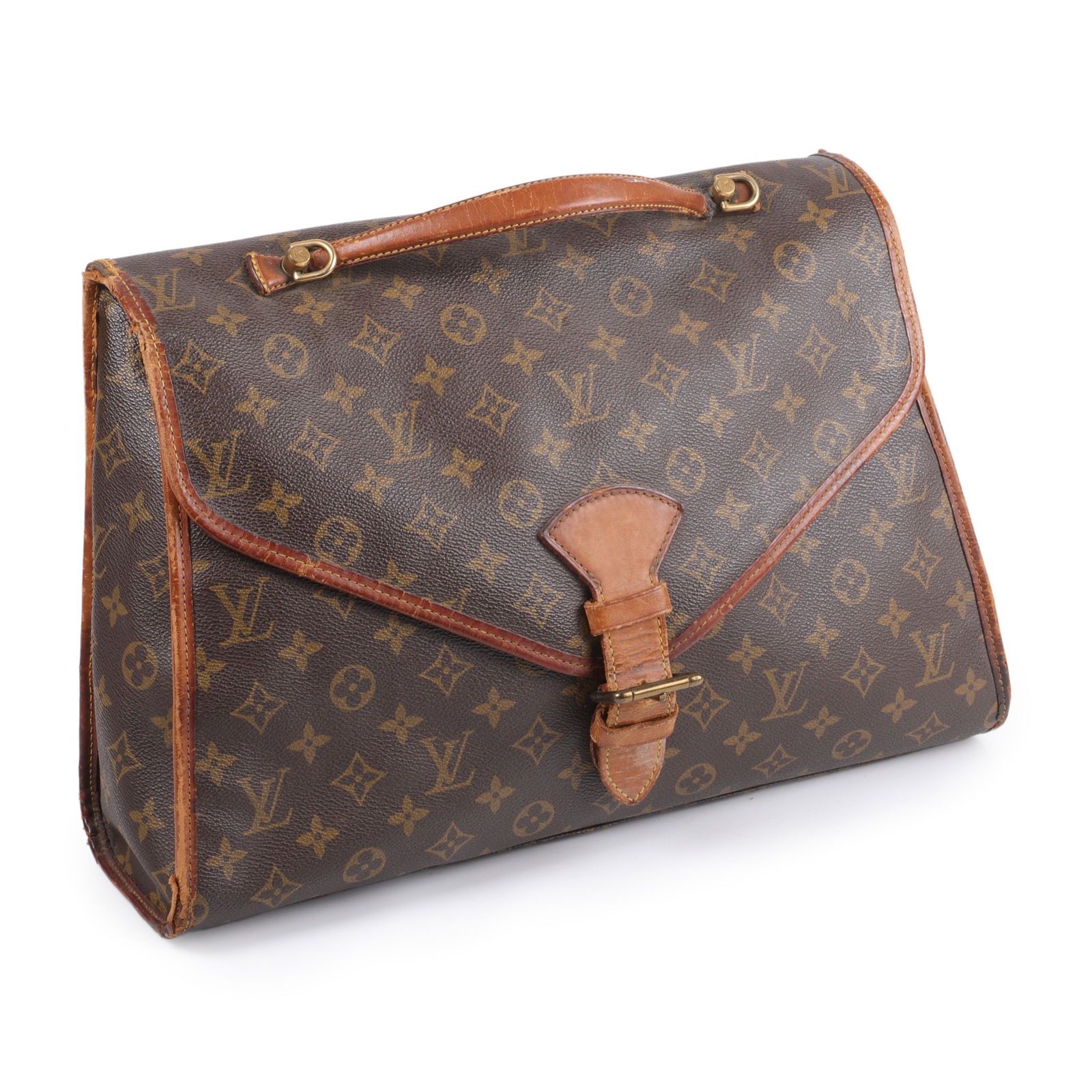 Louis Vuitton Beverly briefcase monogram business handbag purse: coated canvas with 11"H x 15 1/2"W (1 of 11)