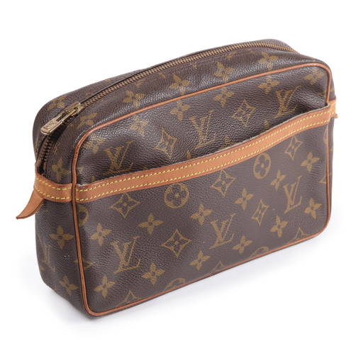 Louis Vuitton monogram canvas dopp kit makeup bag with leather trim: 7