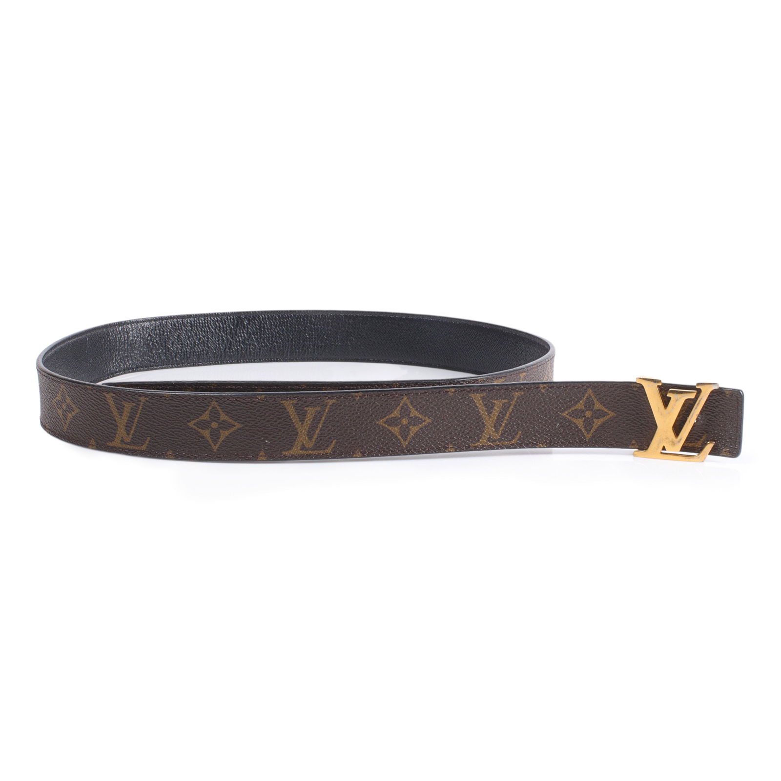 Louis Vuitton LV Initials reversible belt: leather and monogram canvas with gold tone hardware size (1 of 7)