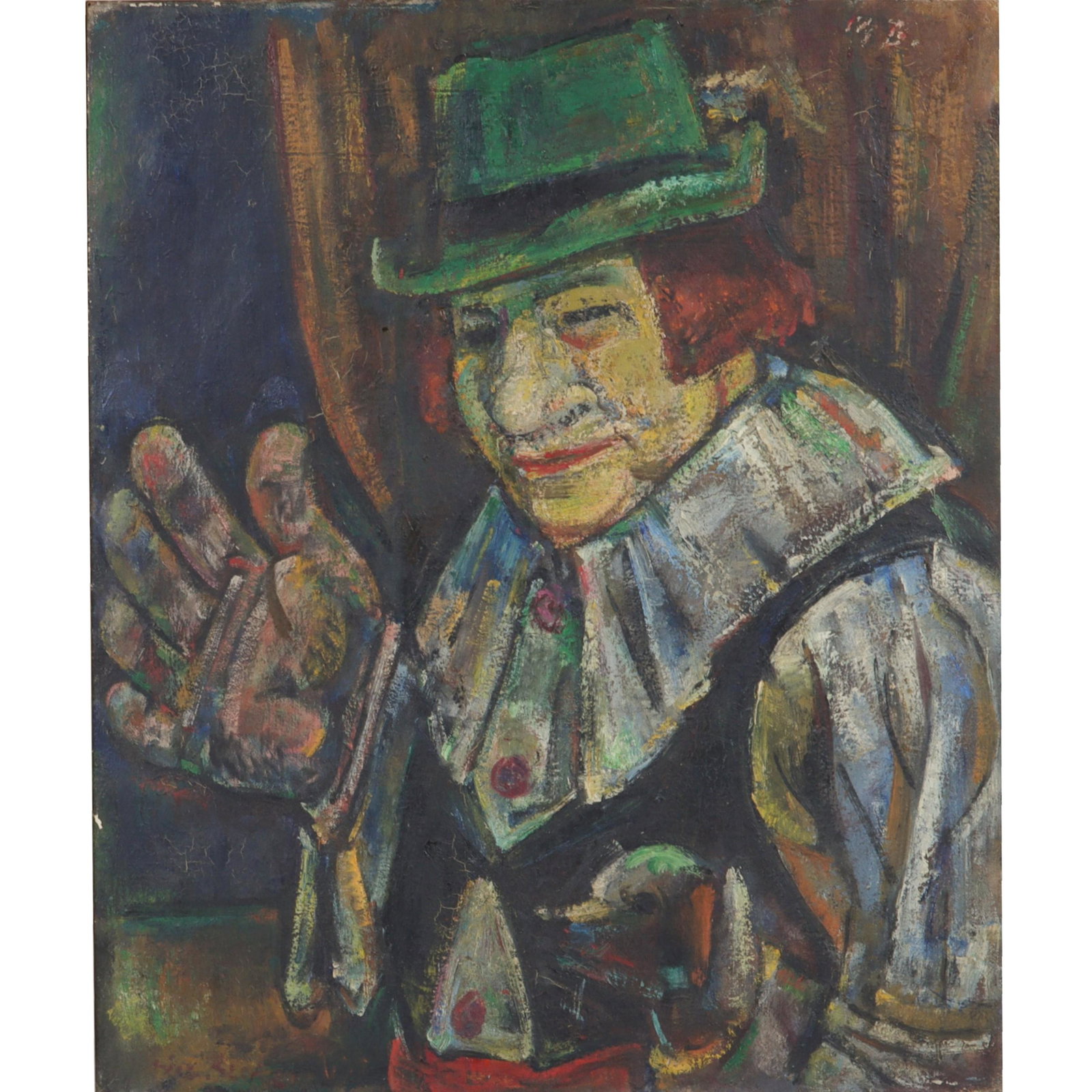 Benjamin D Kopman, Russian, American (1887-1965), Clown, Oil on canvas, 30" x 25 1/4", 37 1/4" x 32 (1 of 13)