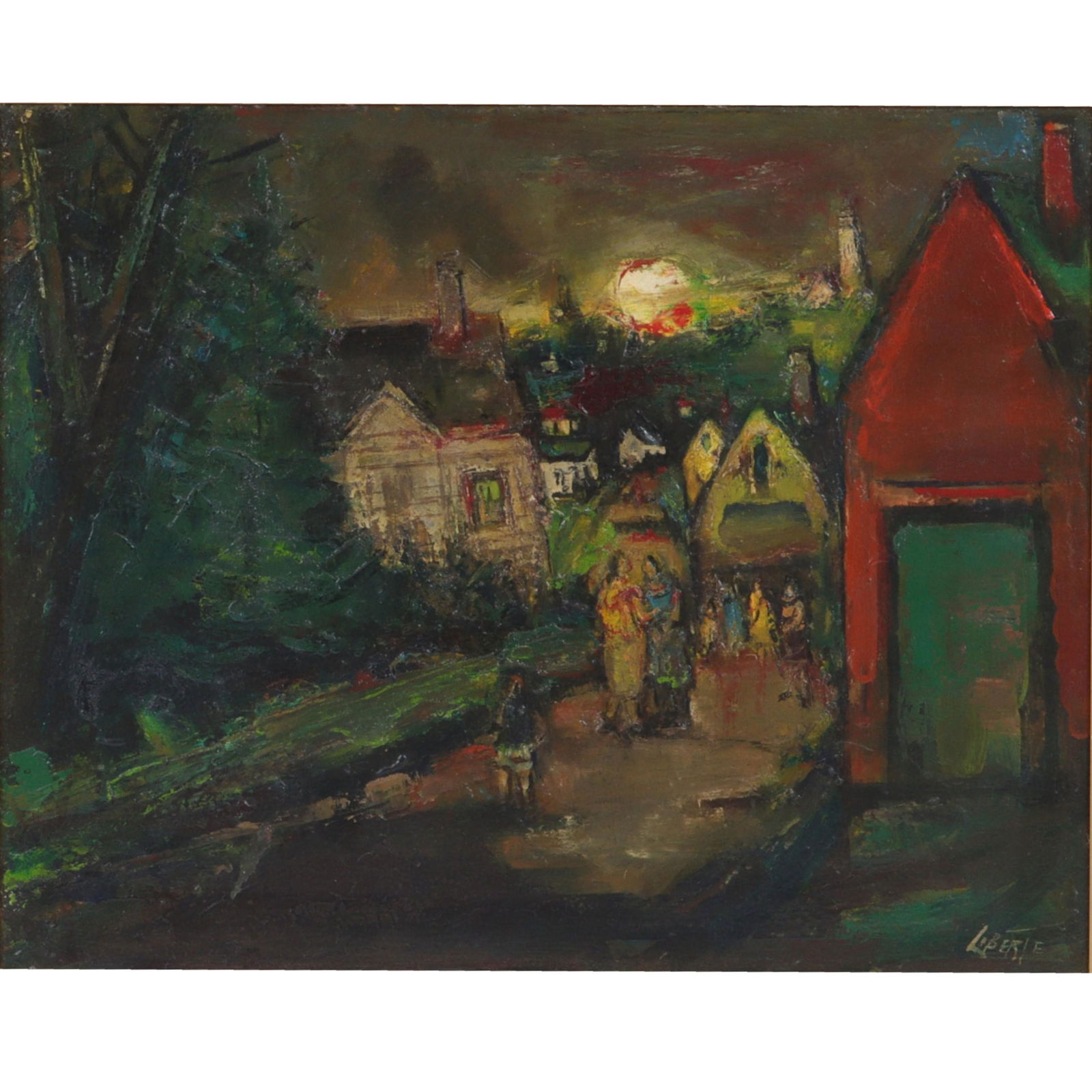Jean Liberte, New York / Italy (1896-1965), Village Scene, Oil on board, 15" x 18", 22" x 26": Jean Liberte New York / Italy (1896-1965) Village Scene Oil on board Signed lower right. Biography from Butler's Fine Art Jean Louis Liberte graduated from The Cooper Union in New York City in 1916 an