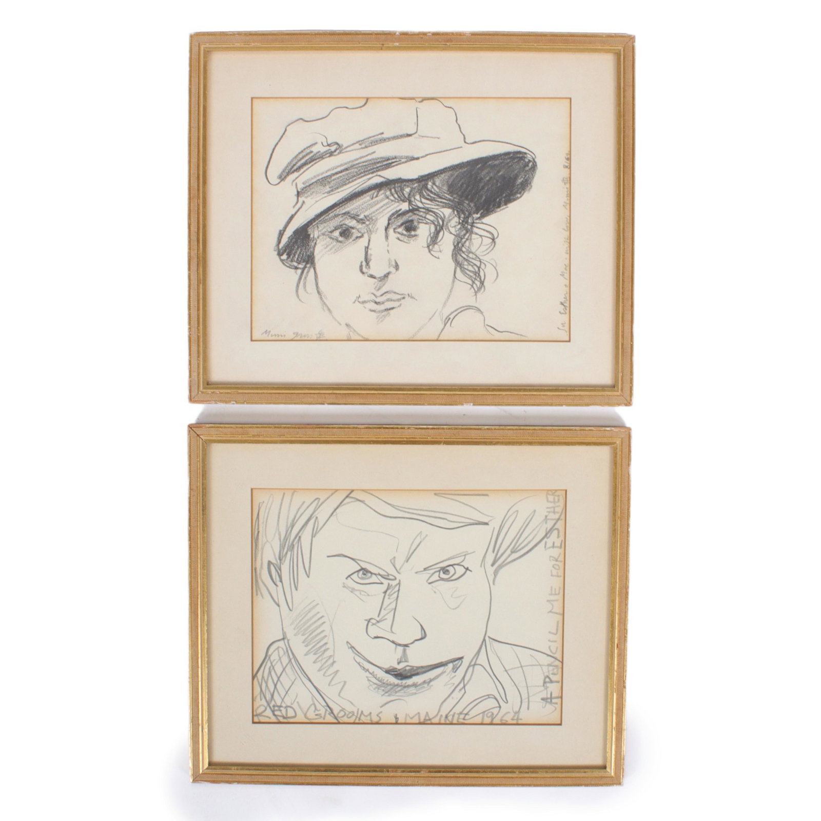 Mimi Gross, Massachusetts / New York (b.1940), Red Grooms, Maine 1964; For Esther & Mae with Love, (1 of 9)