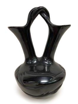 Native American, Santa Clara Pueblo pottery, wedding vase, Harrison Begay Jr. and Marie, 1980. 9 (1 of 8)