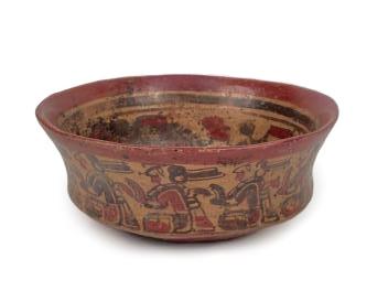 Pre-Columbian, Honduras/El Salvador, Mayan Copador style polychrome bowl, ca 400-800 AD. 2 1/2"H x 6 (1 of 5)