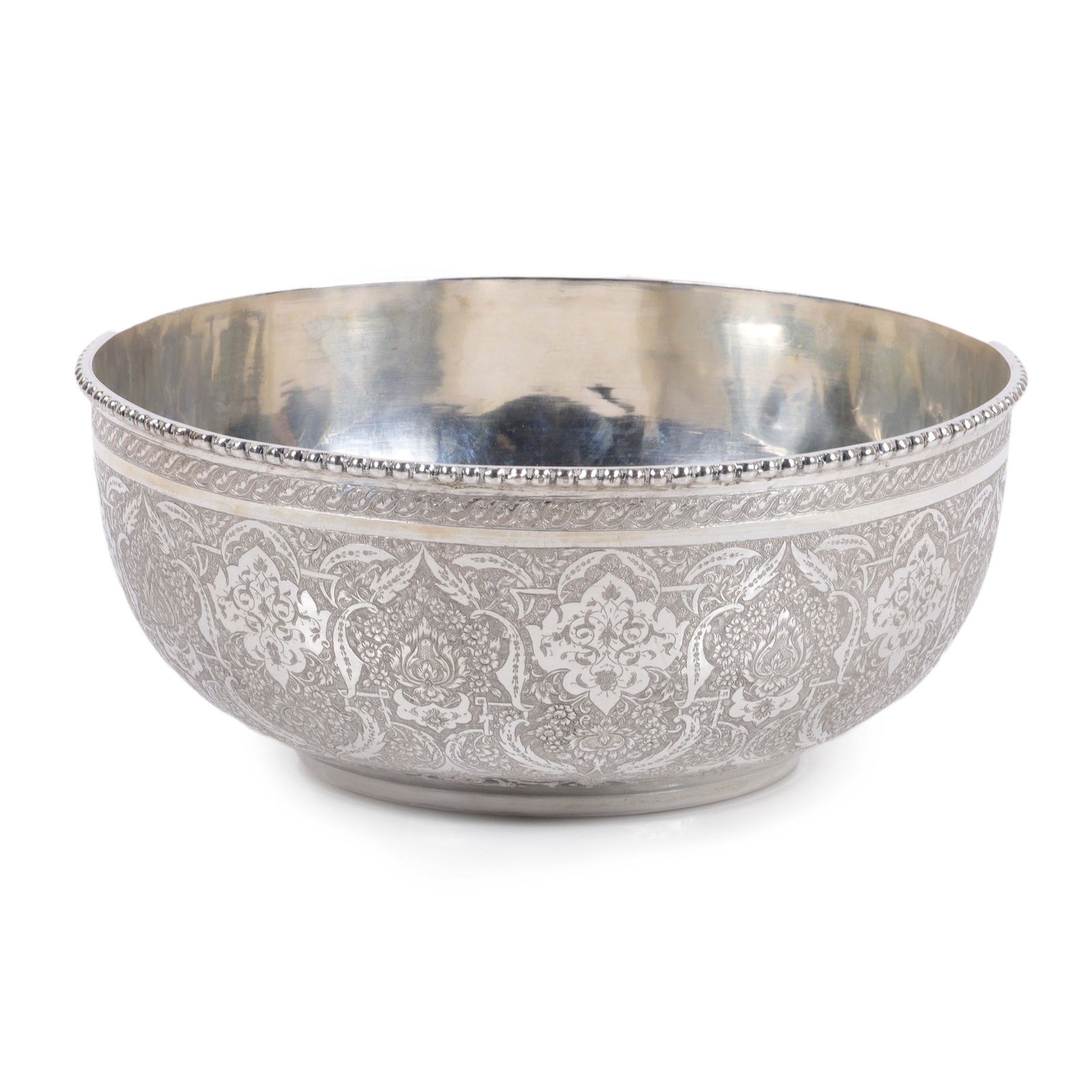 Persian .875 silver serving / center bowl, 23.633 Troy Oz. 4"H x 9 5/8"Diam. (1 of 12)