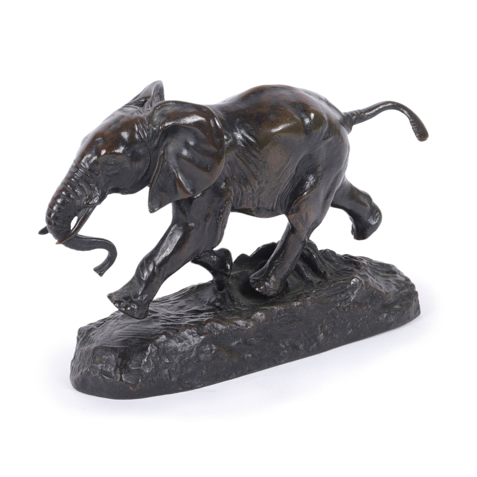 Antoine-Louis Barye, French (1795-1875), Elephant of Senegal, ca.1855, bronze figure, 3"H x 5 1/2"W (1 of 8)