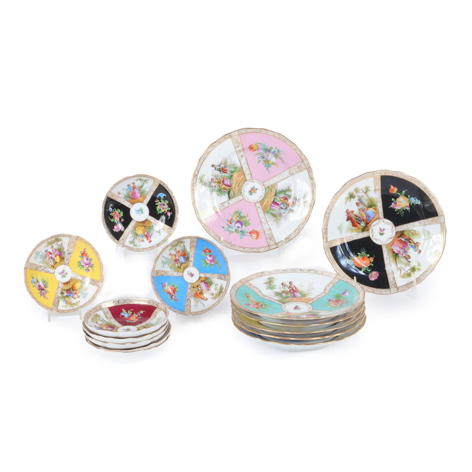 Dresden Panel Richard Klemm RK porcelain china partial dinner service, 15pc.: 8 bowls and 7 salad (1 of 9)