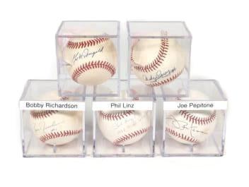 Lot of 5 New York Yankees Vintage Signed Baseballs: Lot of 5 New York Yankees Vintage Signed Baseballs The lot includes: Gil McDougald (OAL Brown), Phil Linz (OMB Selig) inscribed 1962 World Series Champs. Andy Carey (OAL Brown), Joe Pepitone (OML Seli
