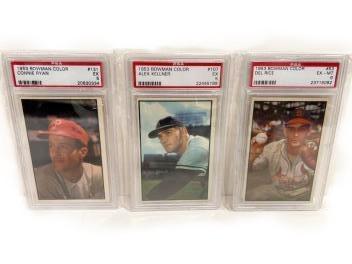 Lot of 3 - 1953 Bowman Color PSA Graded Baseball Cards (1 of 4)