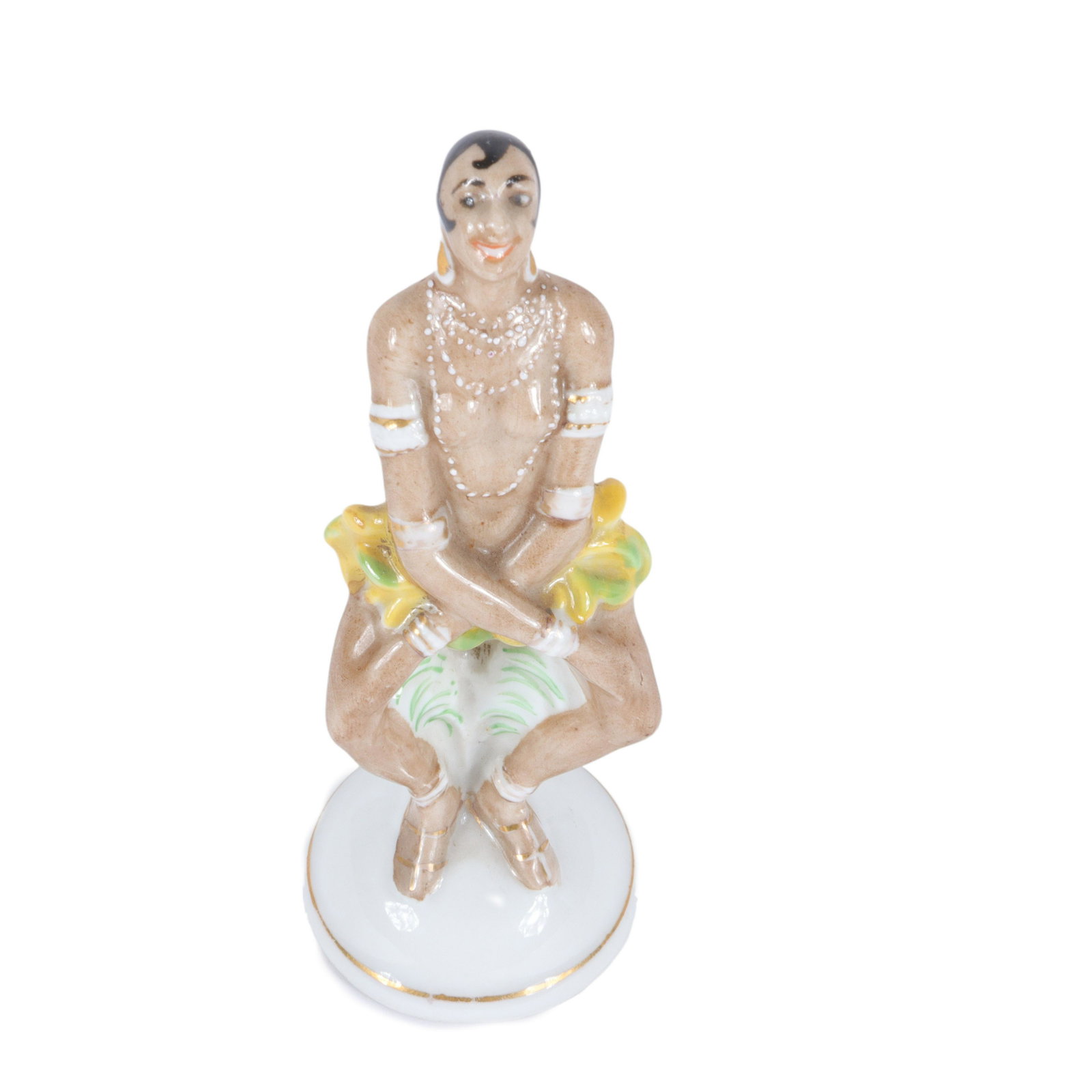 Art Deco miniature porcelain figurine of American-born French dancer Josephine Baker 4 1/8"H x 1 (1 of 7)
