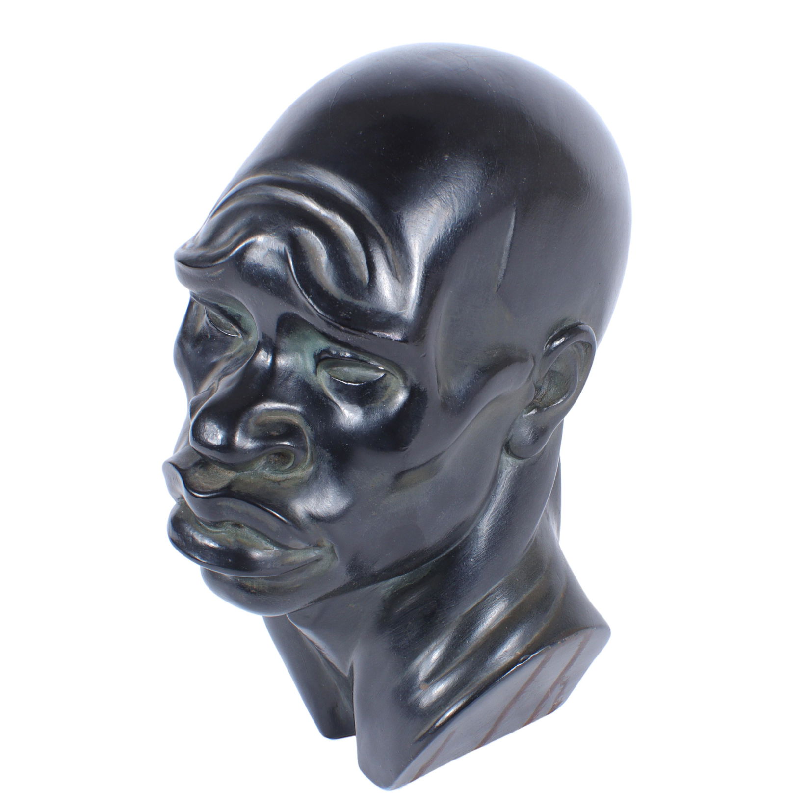 Fred Press Art Deco plaster African American bust head sculpture. 8"H x 4 1/2"W x 6"D (1 of 8)