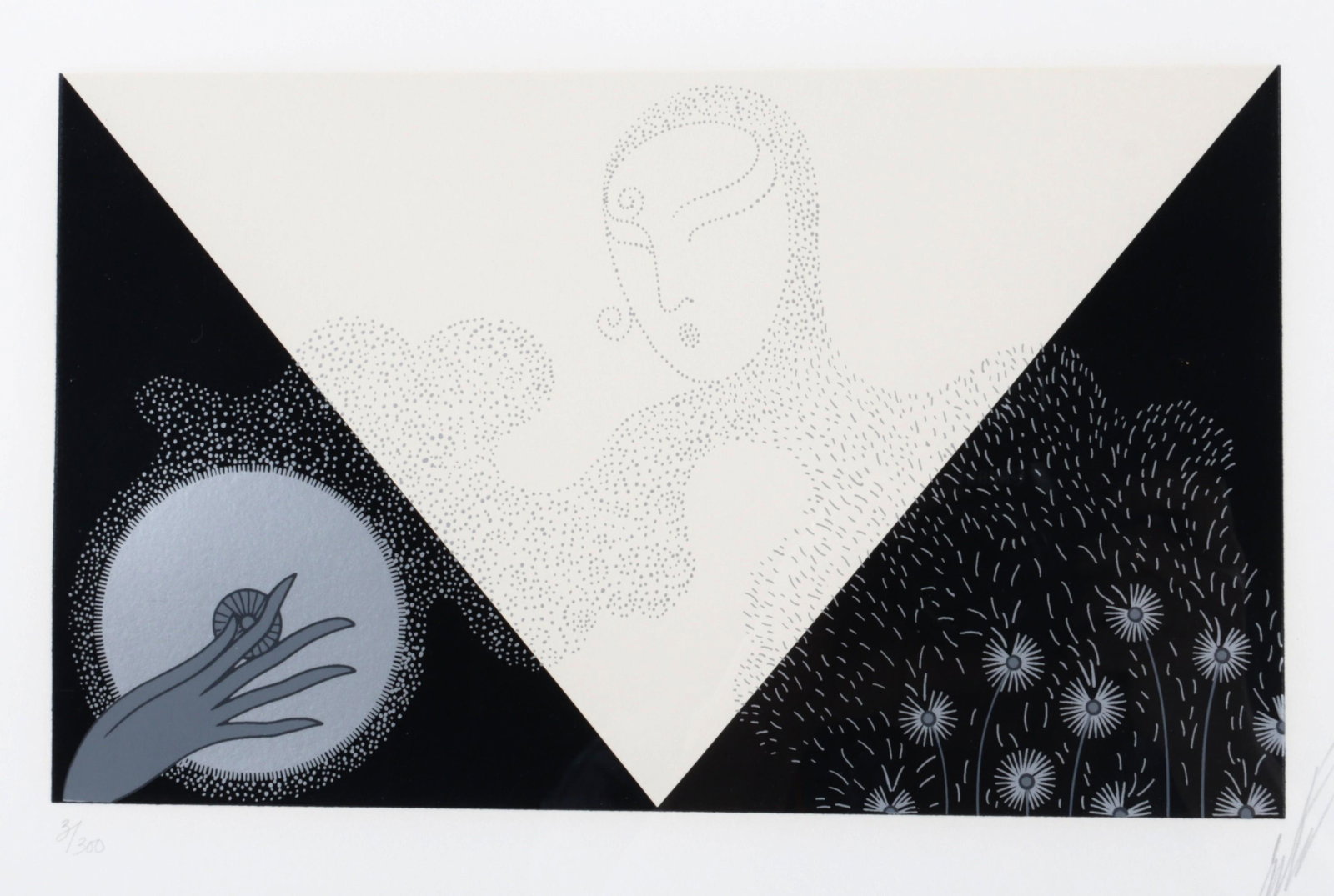 Erte "Summer Snow" Art Deco print 3/300 20"H x 24 1/2"W x 1 1/2"D (1 of 10)