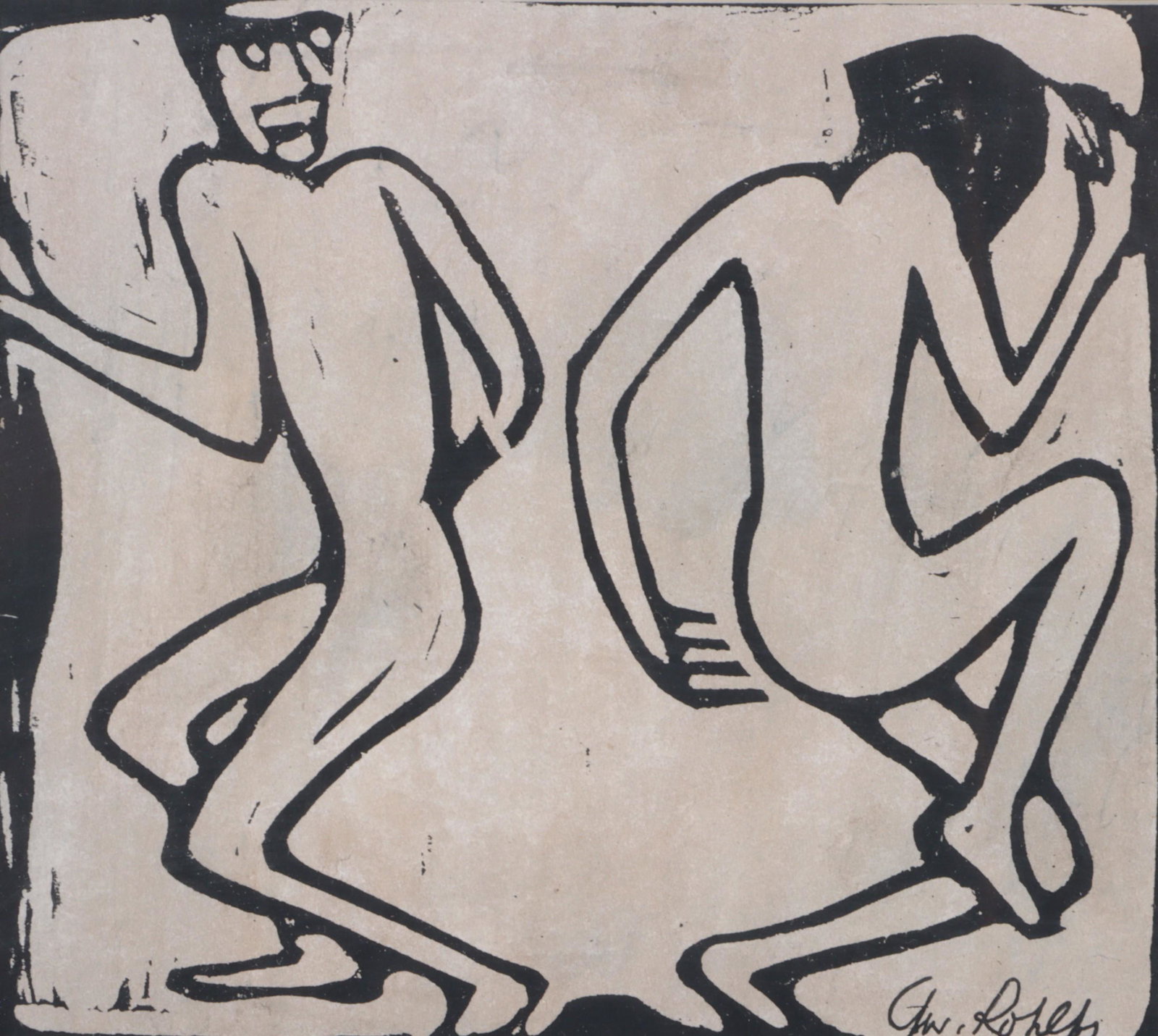 Christian Rohlfs, United States / Germany (1849 - 1938), Two Dancers, ca. 1913, woodcut, 5 7/8"H x 6 (1 of 7)