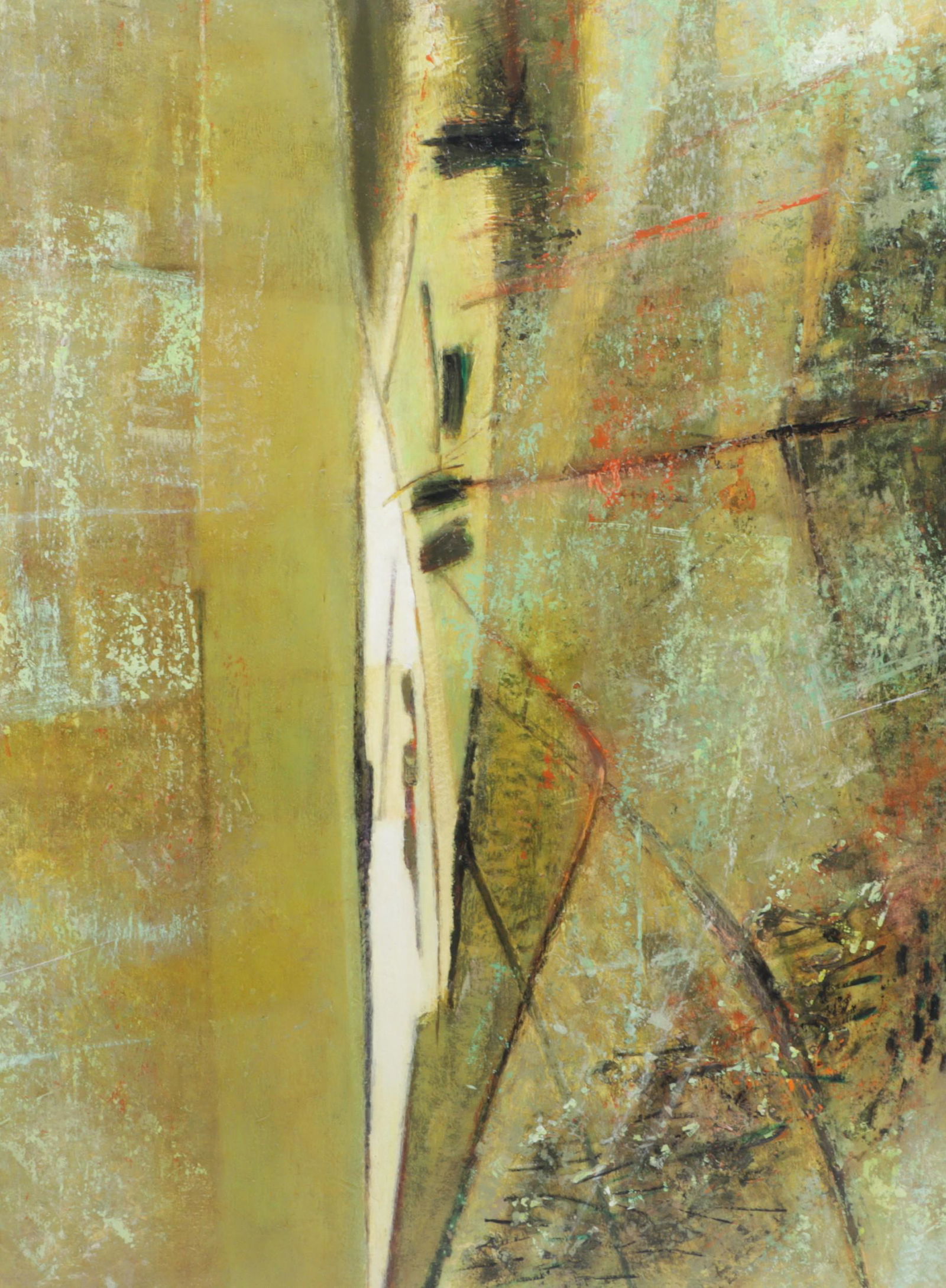 Walter Meigs, Connecticut / New York (1918-1988), Rain, 1955, oil and lacquer on masonite, 48" x (1 of 7)