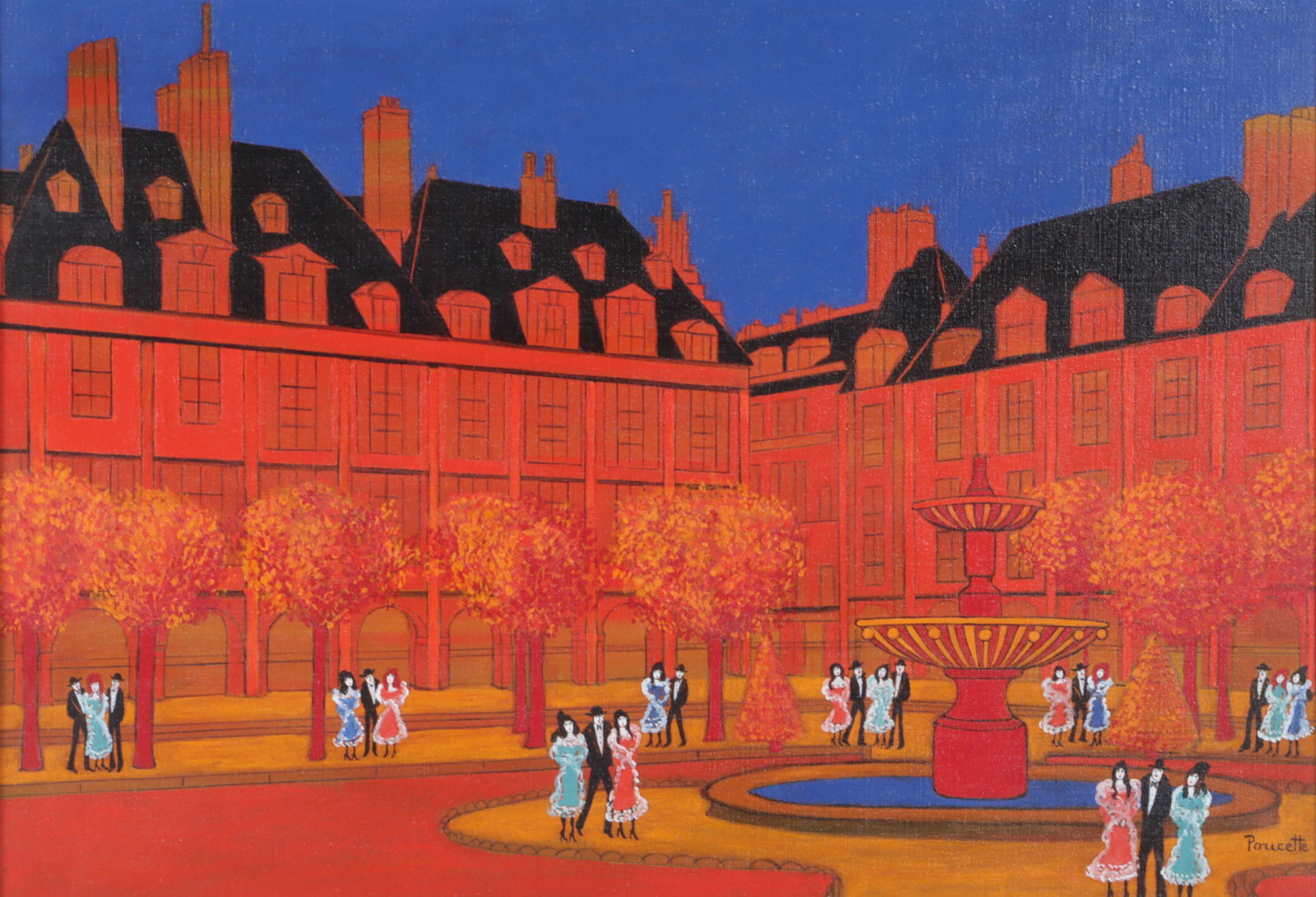 Nicola Ortis Poucette, France (1935 - 2006), Parisian cityscape, oil on canvas, 18"H x 24"W (sight) (1 of 14)