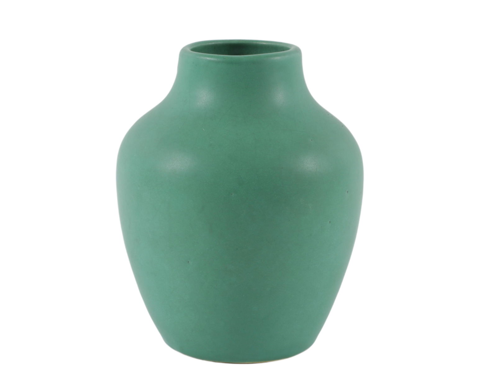 Rare Cambridge â€œOTOEâ€ Vase, 6 1/2â€ T x 5â€ D Vase; Matte green glaze; Impressed â€œOTOE (1 of 9)