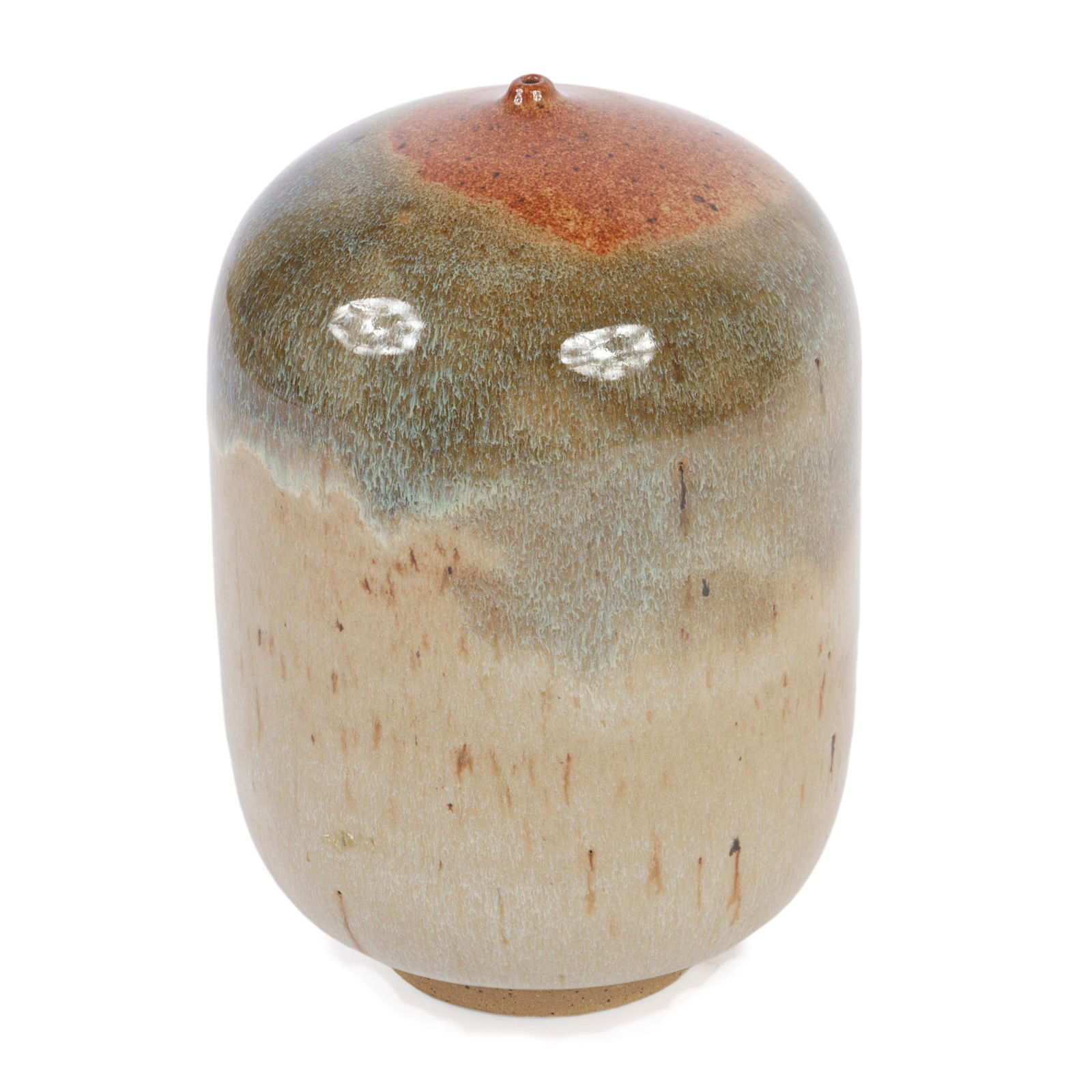 Richard Tuck, Indiana (20th Century), studio pottery vase, glazed stoneware, 7"H x 4 1/2"Diam. (1 of 7)