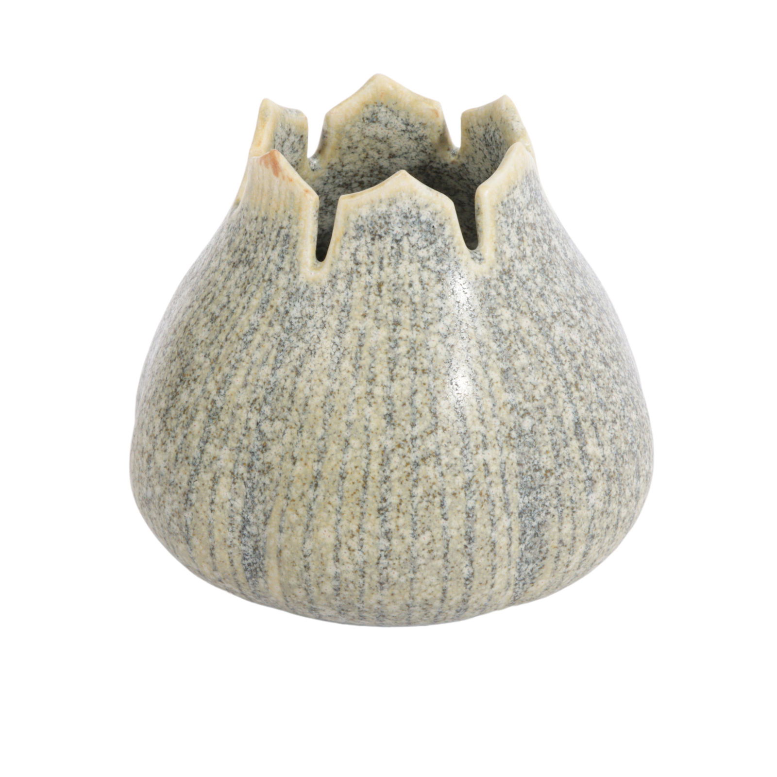 Sandra Byers, American (20th/21st Century), miniature onion vase, 2002, carved glazed porcelain, 2 (1 of 7)