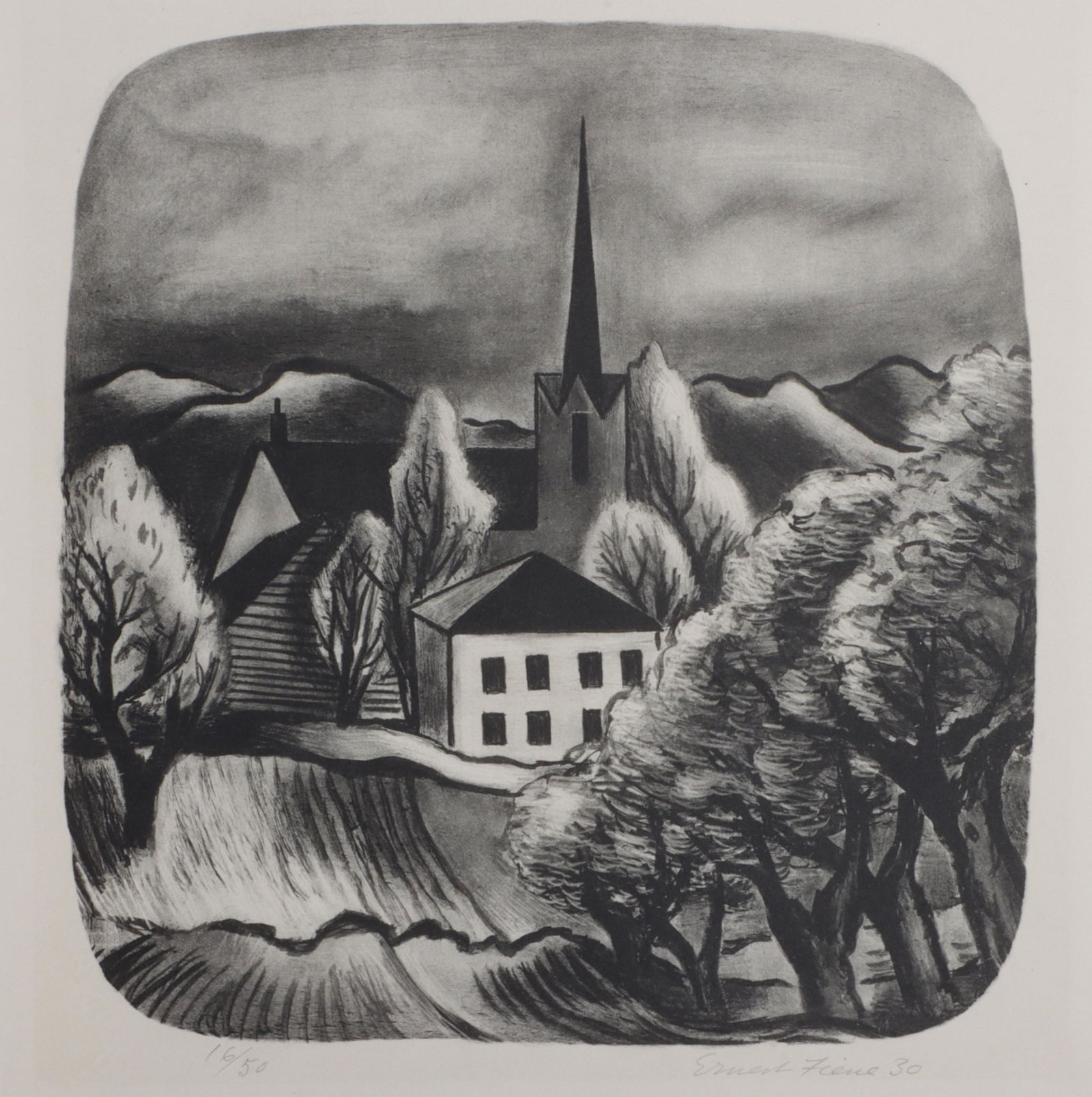 Ernest Fiene, New York / Germany (1894-1965), Spring, 1930, lithograph, 16"H x 12"W (1 of 9)