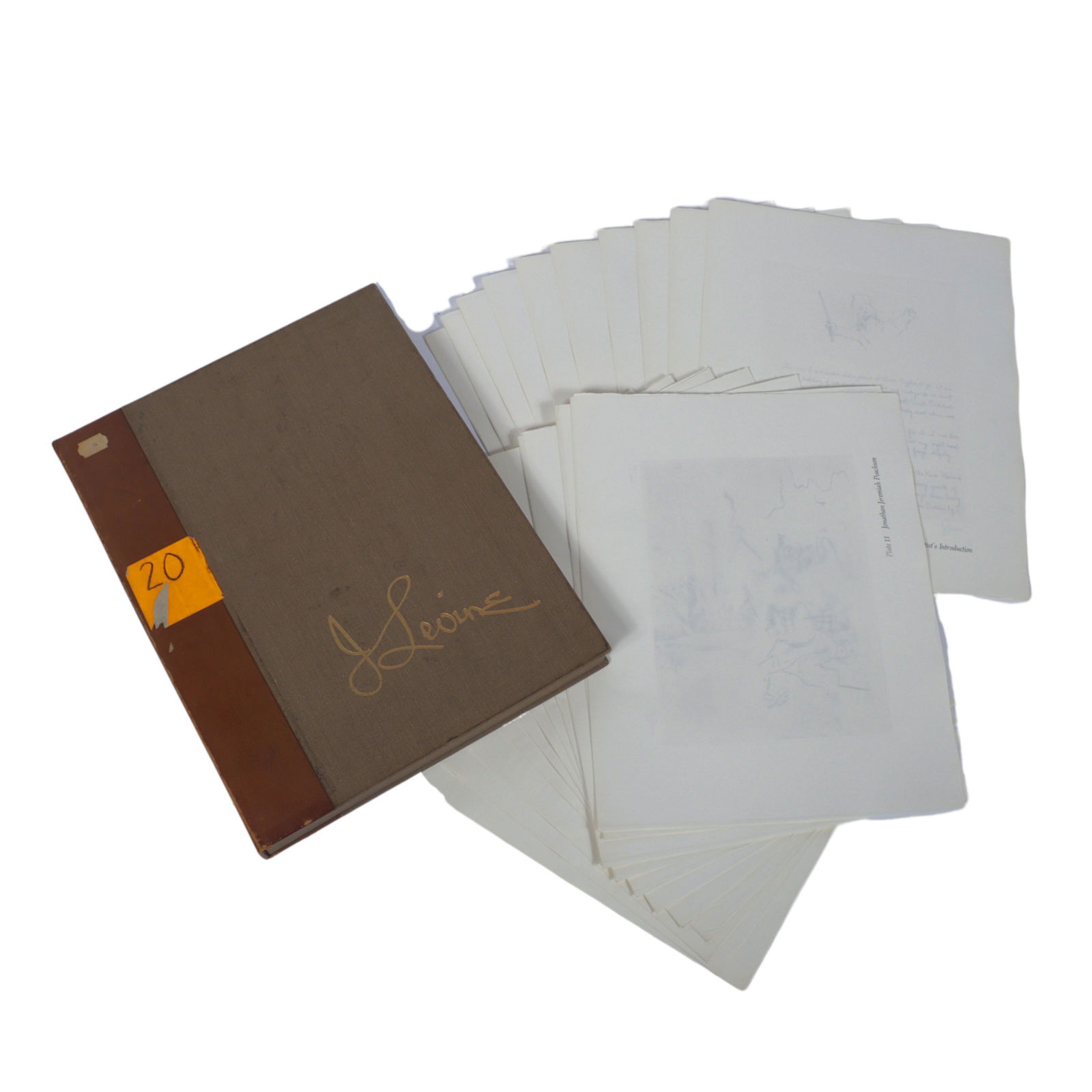 Jack Levine, American (1915-2010), Dreigroschen Film, 1967, etchings, 19"L x 15"W x 1"D: Jack Levine American (1915-2010) Dreigroschen Film, 1967 etchings 25 soft ground etchings inspired by Bertolt Brecht and G.W. Pabst Dreigroschen Film of 1930. Numbered and signed. Biography from the A