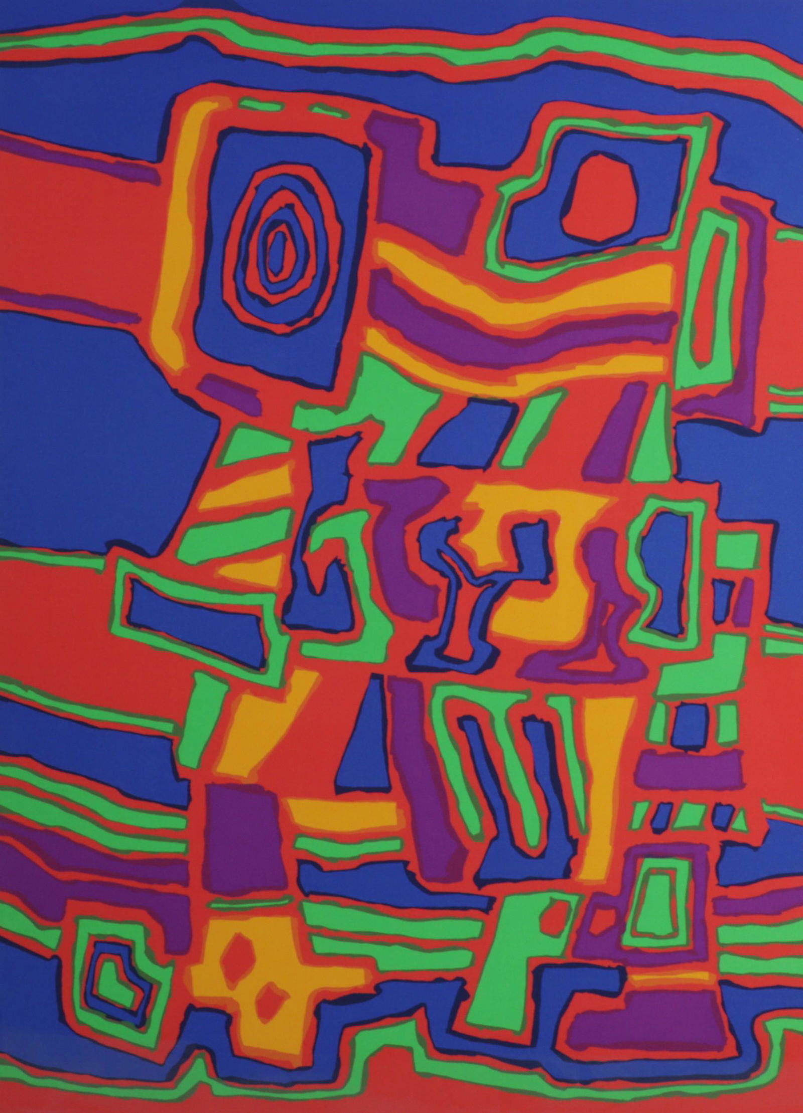 Jacques Soisson, French (1928-2012), abstract, 1975, serigraph, 35 1/2â€H x 25â€W (1 of 9)