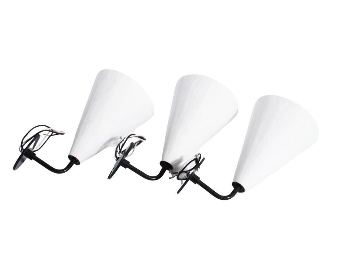 Three Rose Uniacke designer plaster cone wall light sconces 11 1/4"H x 6"W x 7"D (1 of 9)