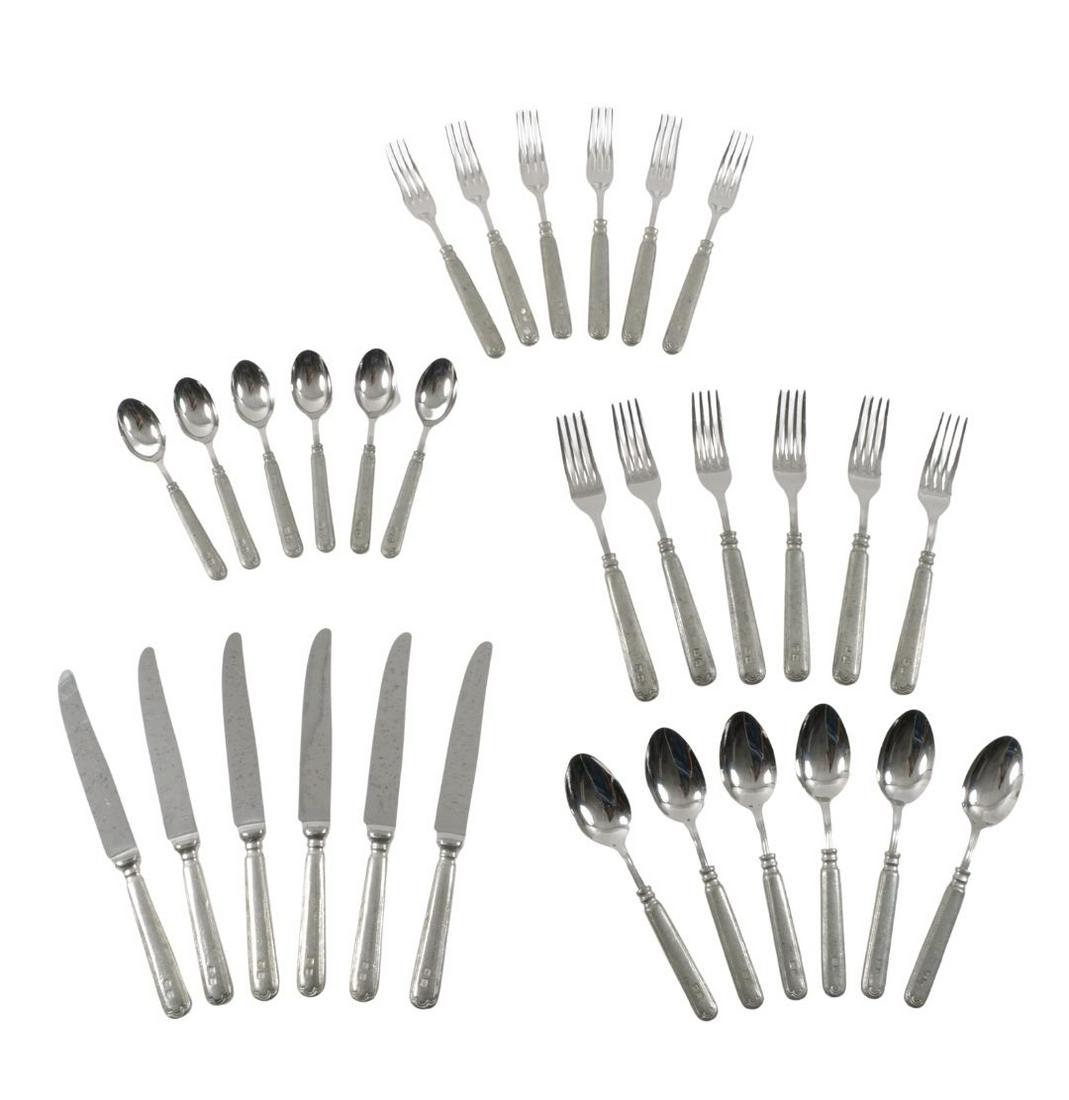 ValPeltro Italy Neiman Marcus Filet pattern pewter & stainless steel 30pc Italian flatware service: (1 of 8)