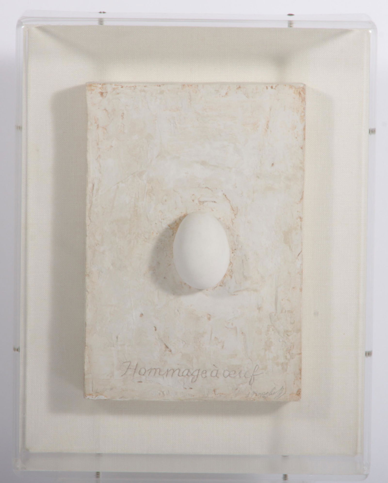 Louis Popcheff, American (1926 - 1994), Hommage a Oeuf, mixed media 3 dimensional work; plaster, (1 of 9)