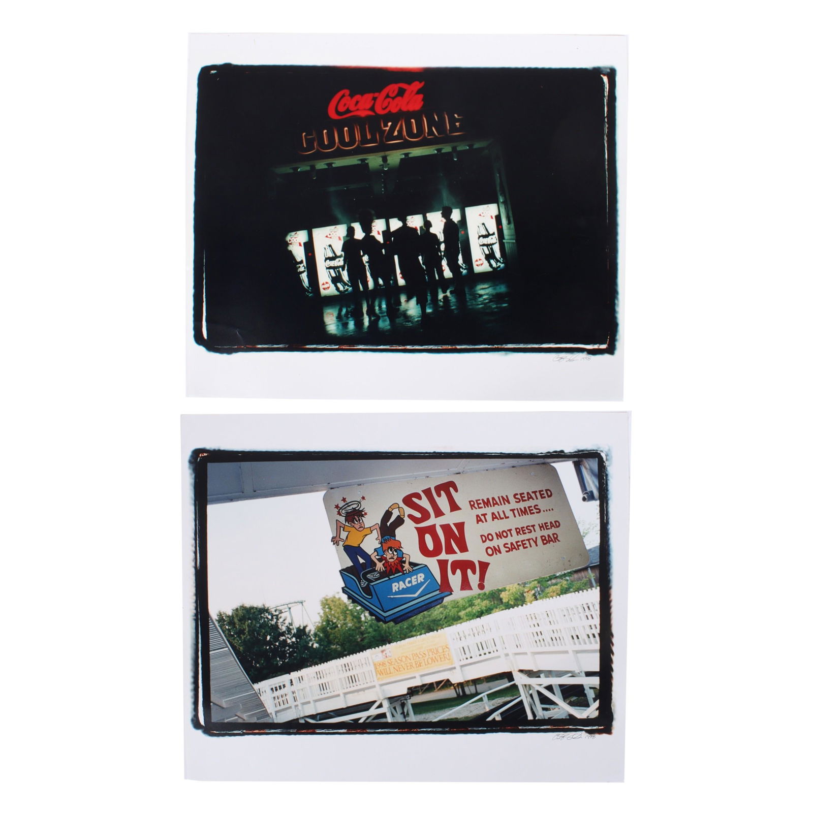 Two 1998 Carl Pope (African American, b. 1961) Photograph C-Prints: Coca-Cola Cool Zone & Sit On It (1 of 8)