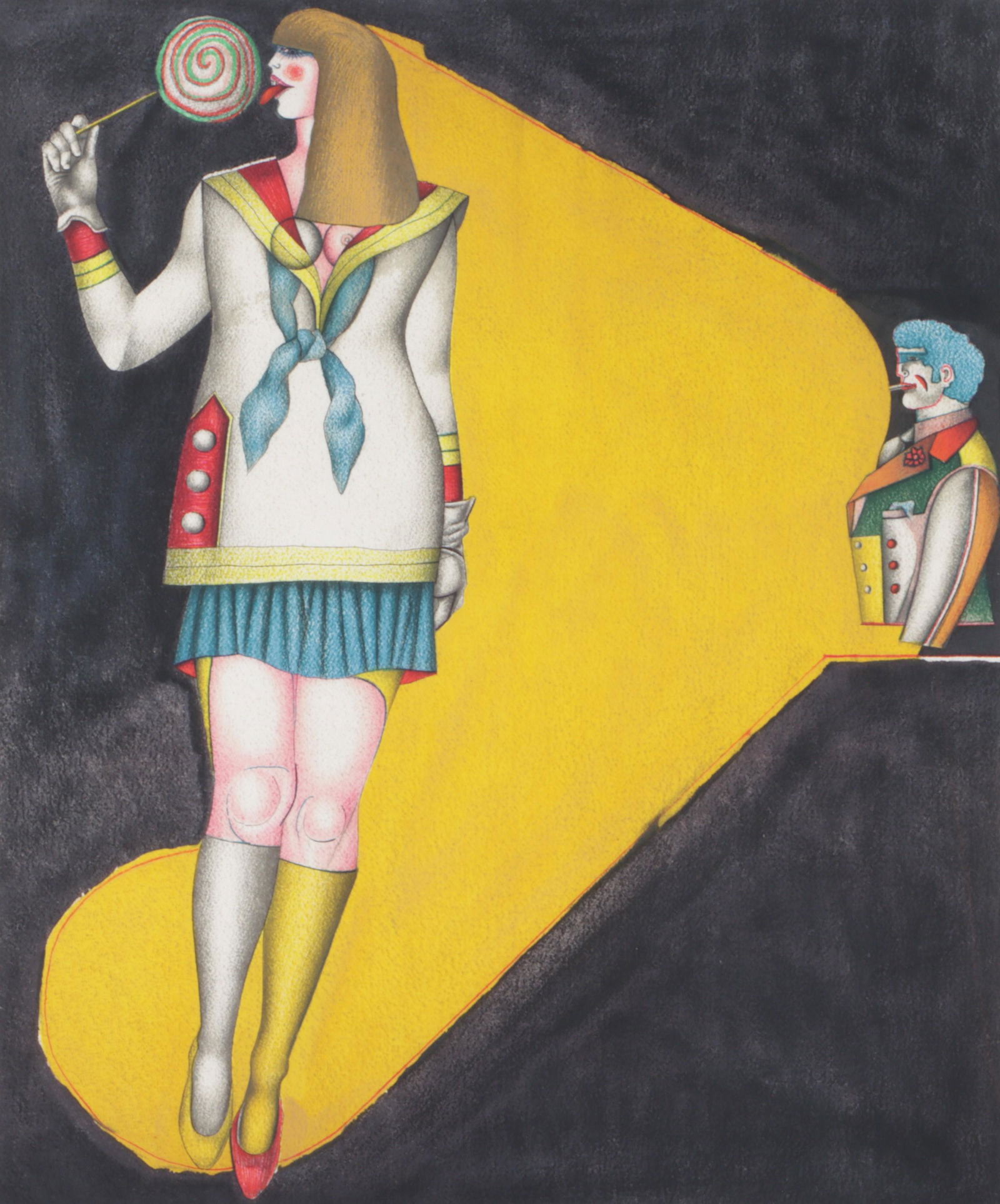 Richard Lindner, German, American (1901-1978), Lollipop, 1970, lithograph, 26 1/2"H x 20 1/8"W, 30"H (1 of 8)
