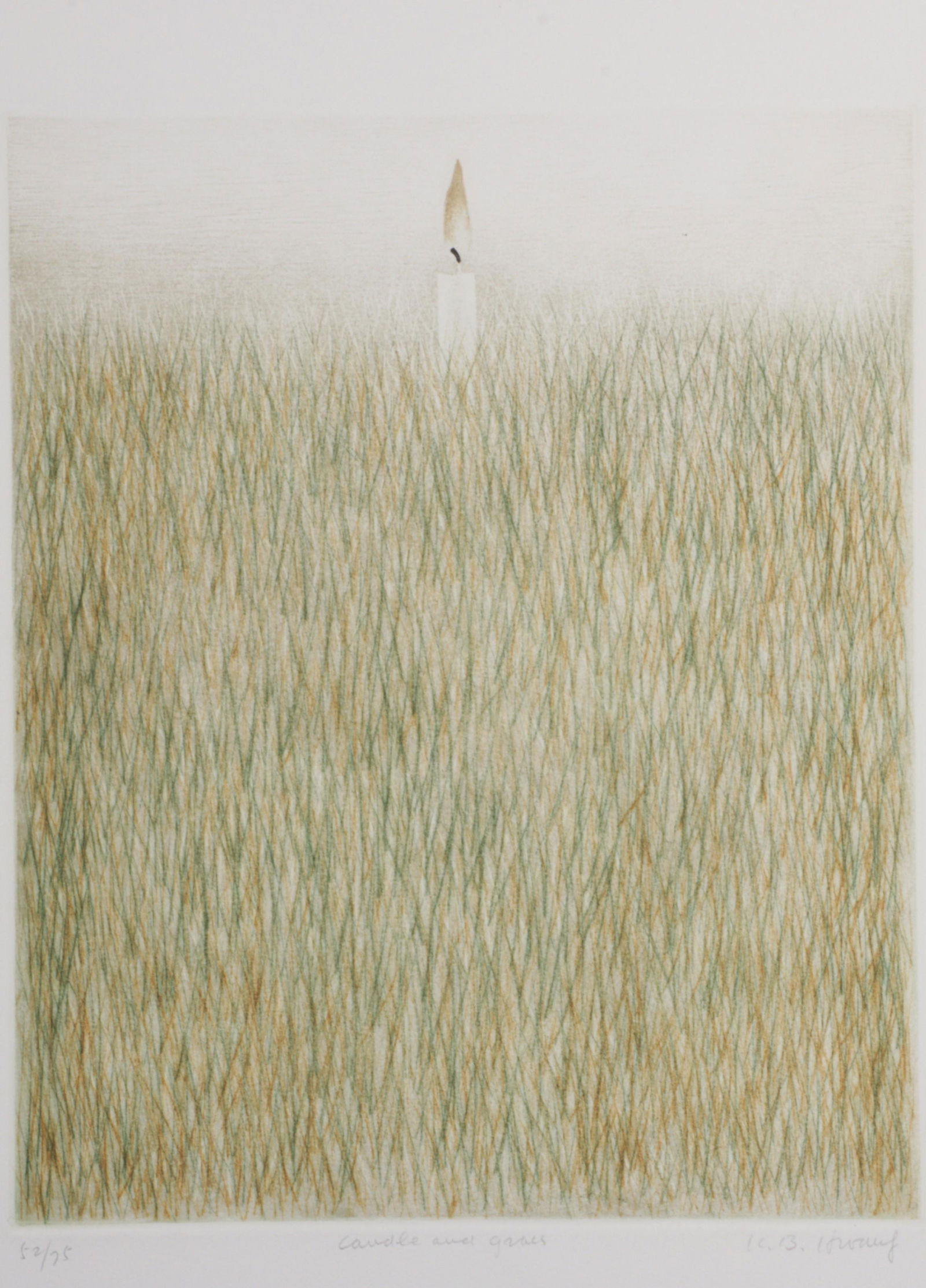 Kyu-Baik Hwang, South Korean (b. 1932), Candle and Grass, print, 30"H x 22"W (1 of 9)