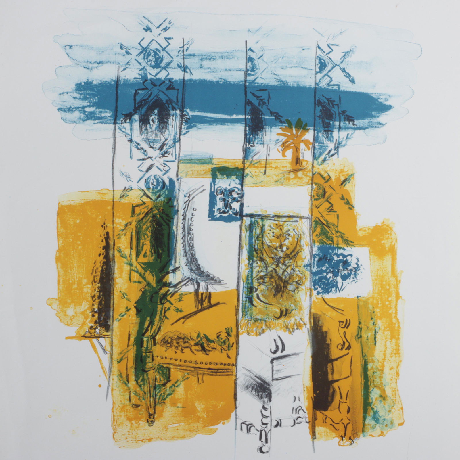 Fannie Hillsmith, New York, New Hampshire, Massachusetts (1911 - 2007), abstract chair, color (1 of 10)