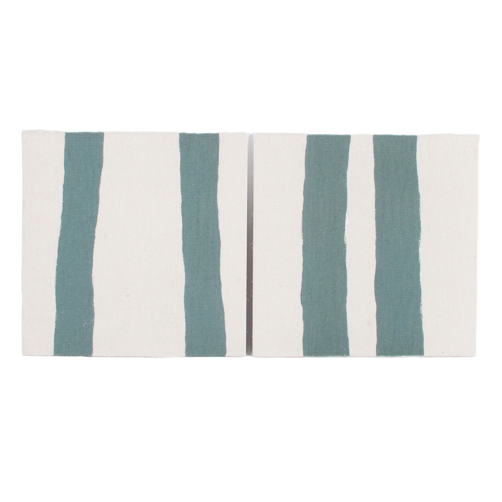 Sara Brennan, Scottish (b.1963), Green Bands VI & VII, linen, wool, & cotton, 16"H x 16"W (each) (1 of 9)