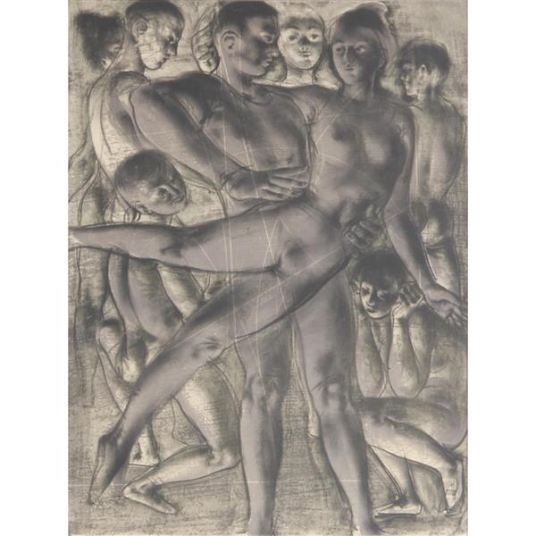 1940s Ballet company dancers lithograph, male lifting a female ballerina, pencil signed and numbered (1 of 8)