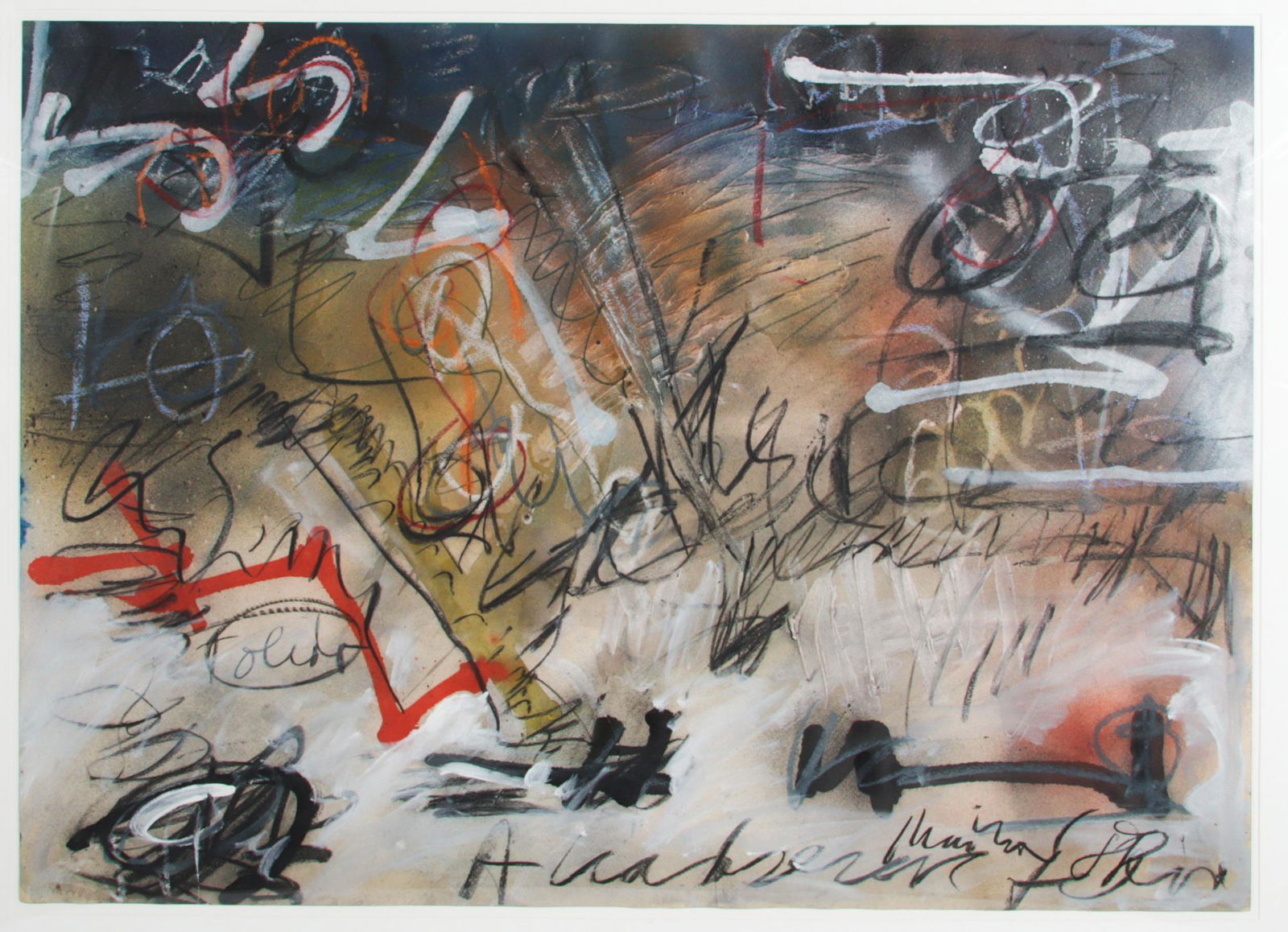 Andras Markos, Hungarian (1950-2020), Untitled, mixed media on paper, 36"H x 47"W (sight), 39"H x: Andras Markos Hungarian (1950-2020) Untitled mixed media on paper Biography from ParkWestGallery.com: AndrÃ¡s MarkÃ³s was born on June 16th 1950 in Miercurea Ciuc, (CsÃ­kszereda, CsÃ­ksomlyÃ�