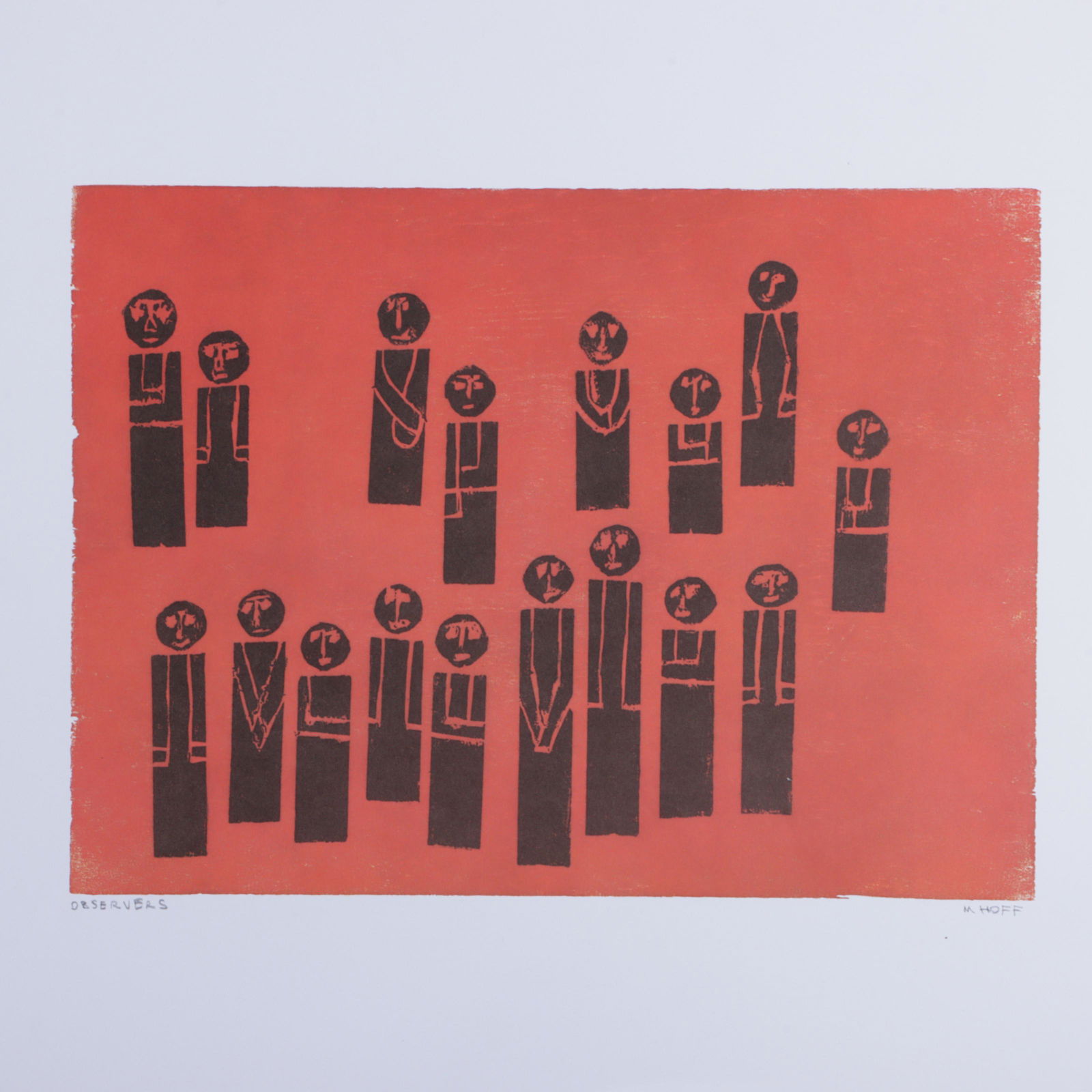 Margo Hoff, New York, Oklahoma, Illinois (1912 - 2008), Observers, offset print, 18 3/4â€H x 22â€W (1 of 6)