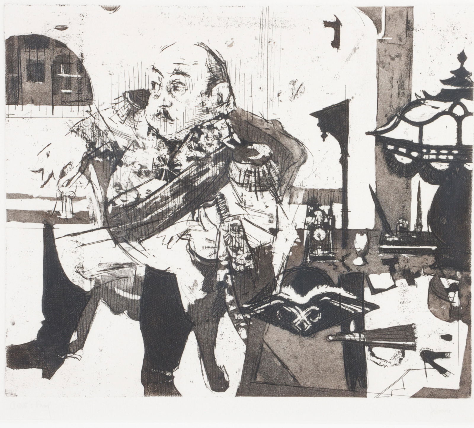 Jack Levine, American (1915-2010), The Spanish General, etching and aquatint on paper, 14 3/4"H x 17 (1 of 10)