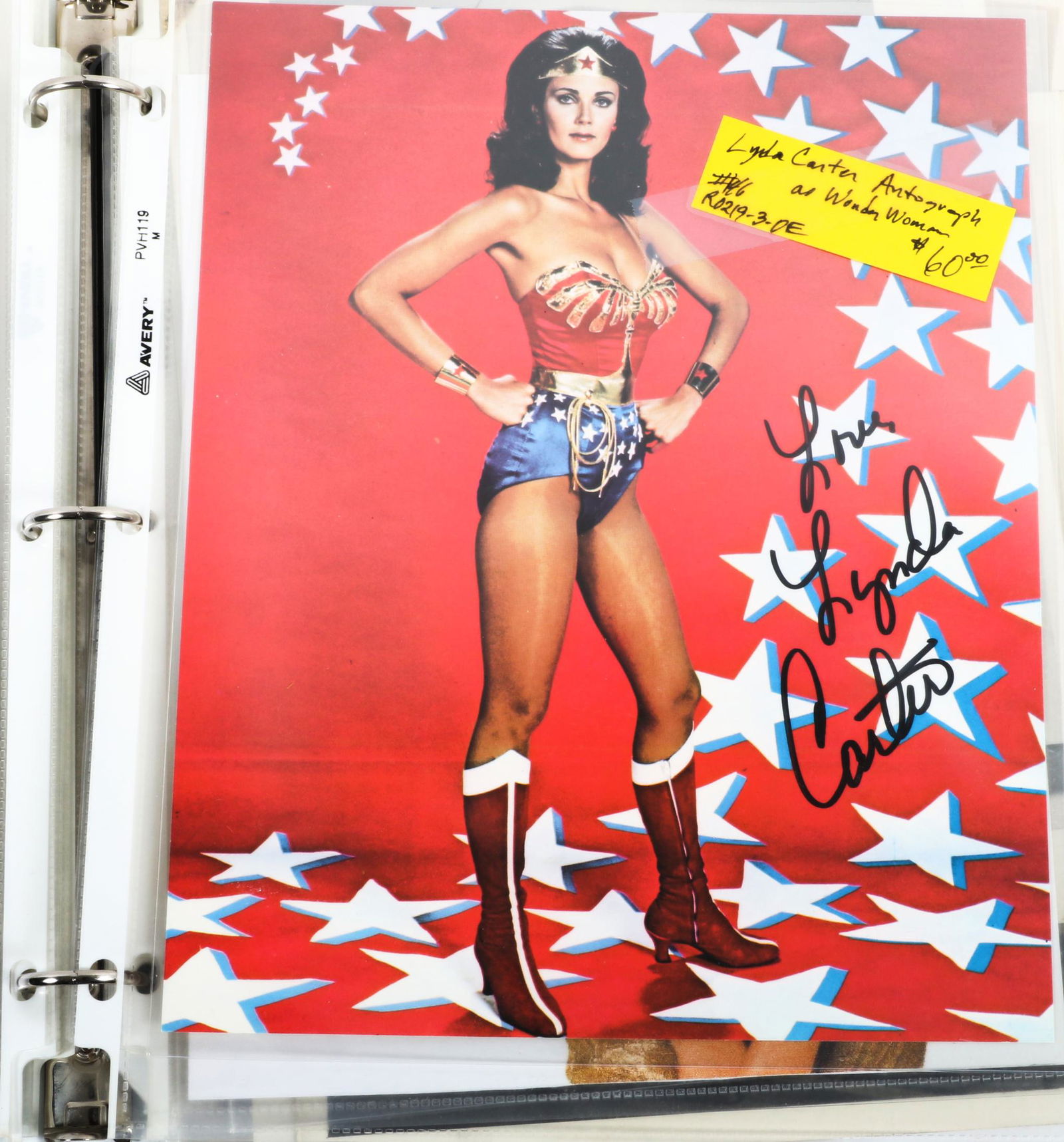 Binder of celebrity autographs: including Harrison Ford, Susan Sarandon, Lynda Carter, John (1 of 18)
