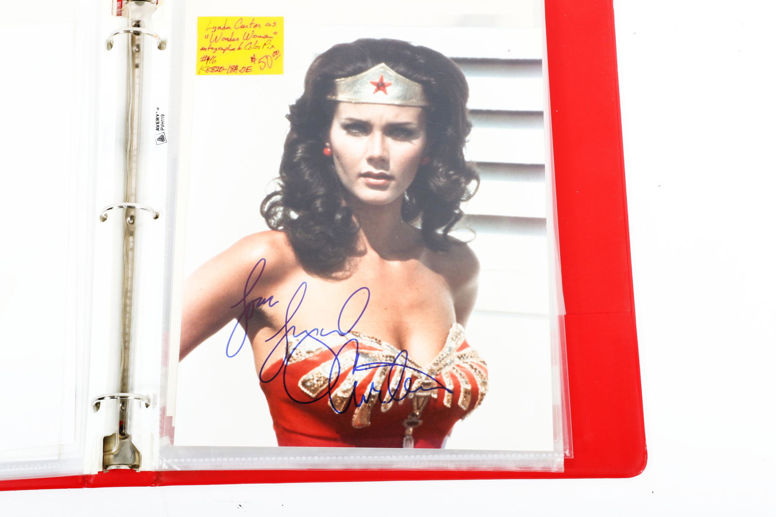 Binder of celebrity autographs including: Annette Benning, Janet Leigh, Jaqueline Bisset, 11 1/2" x (1 of 20)