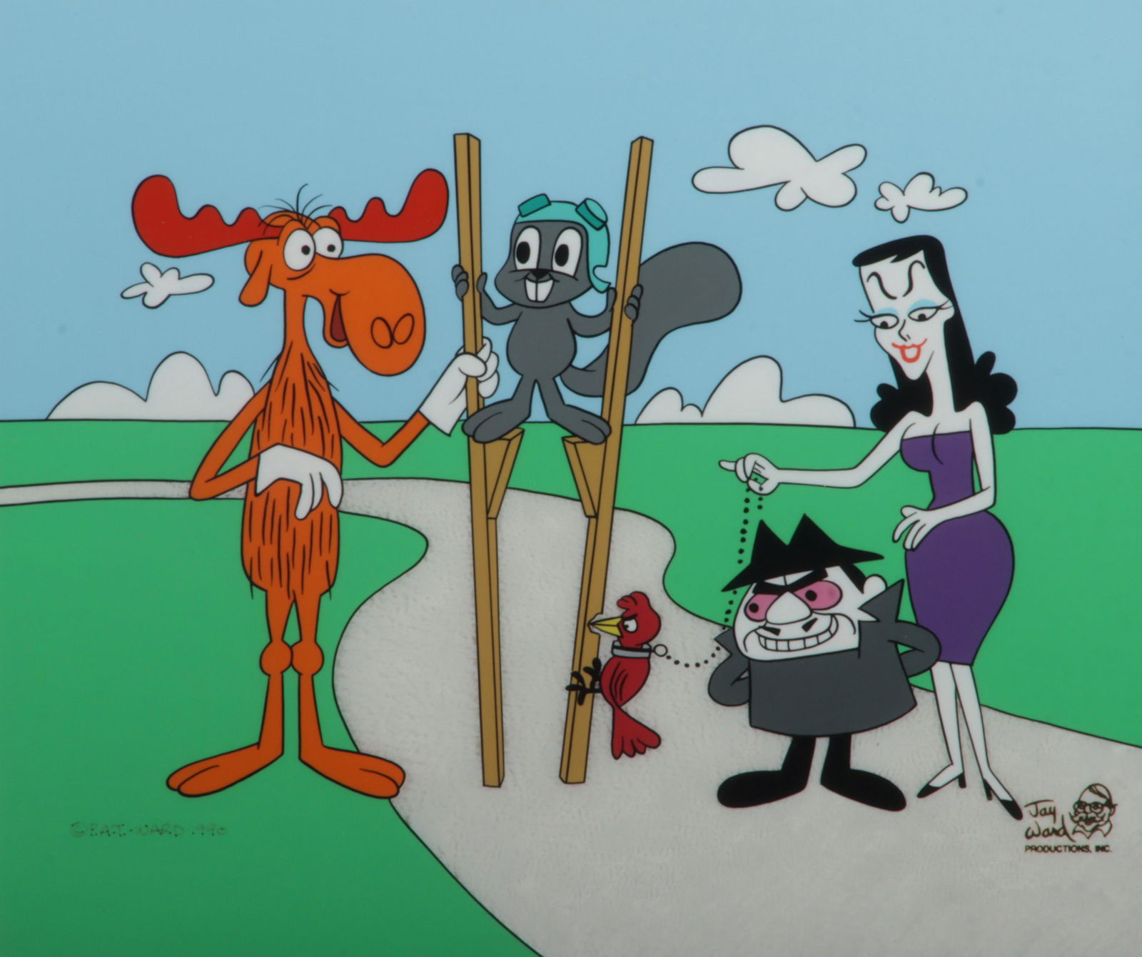 Jay Ward Productions The Adventures of Rocky and Bullwinkle and Friends cartoon animation cel 9 (1 of 8)