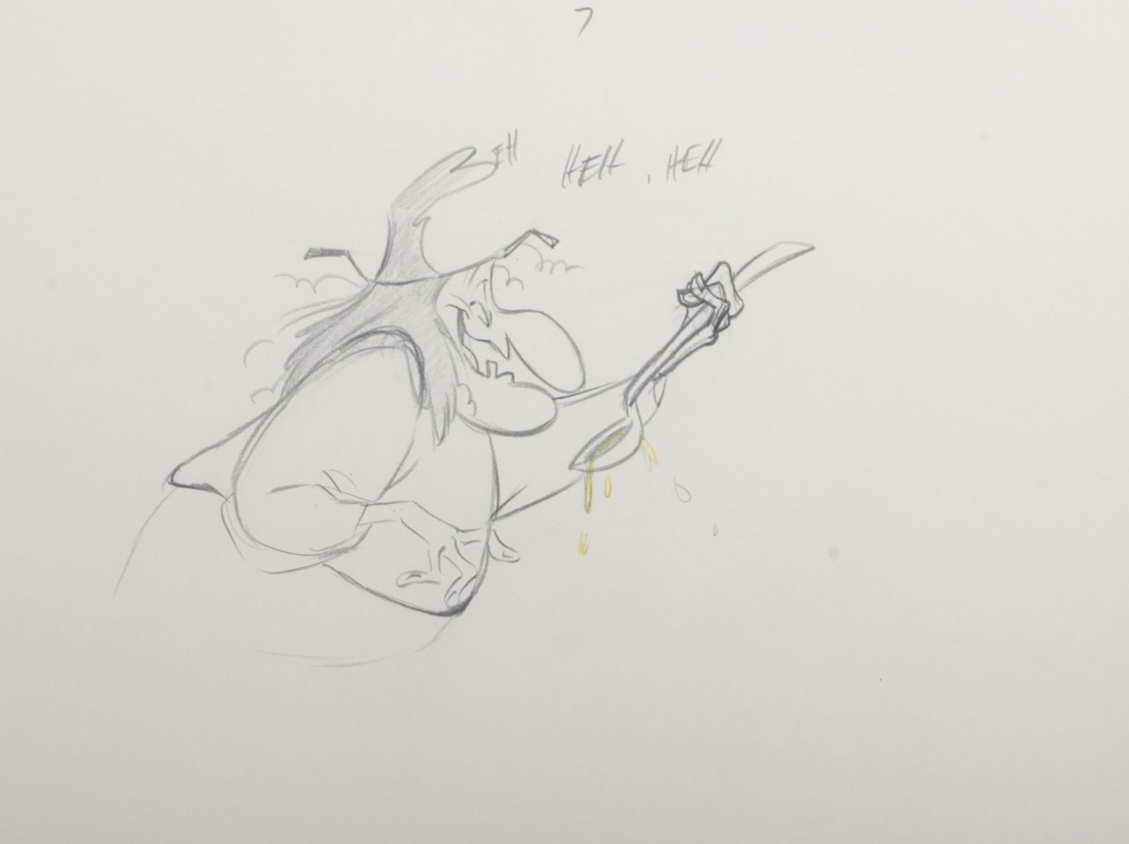 Warner Bros. Witch Hazel Looney Tunes original animation pencil drawing 9"H x 12"W (sight), 15 3/4"H (1 of 6)