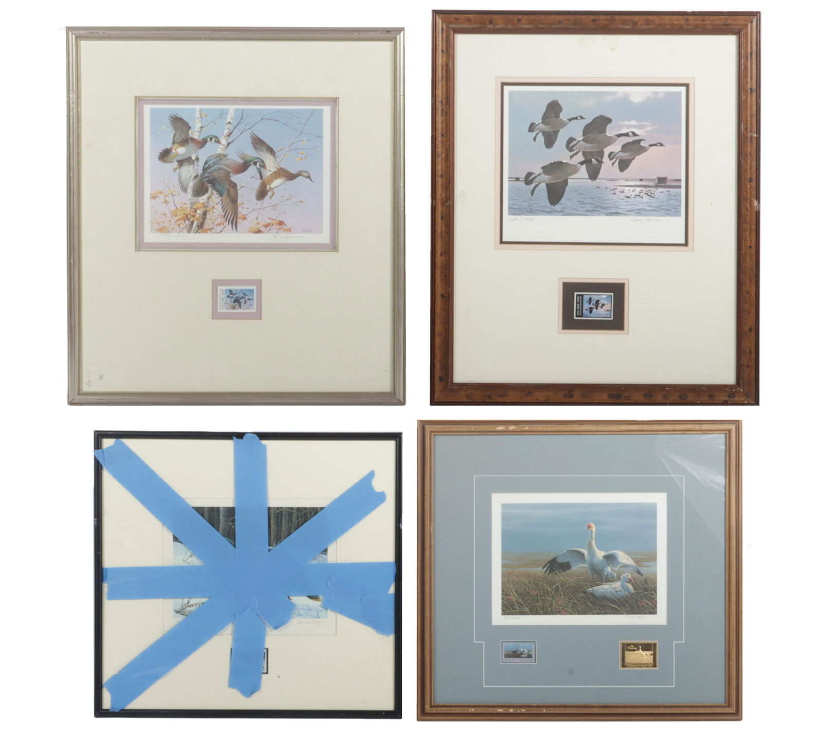 Lot of 4 limited edition wildlife prints of various fowl including: Larry Barton, Lou Killen, Chuck (1 of 9)
