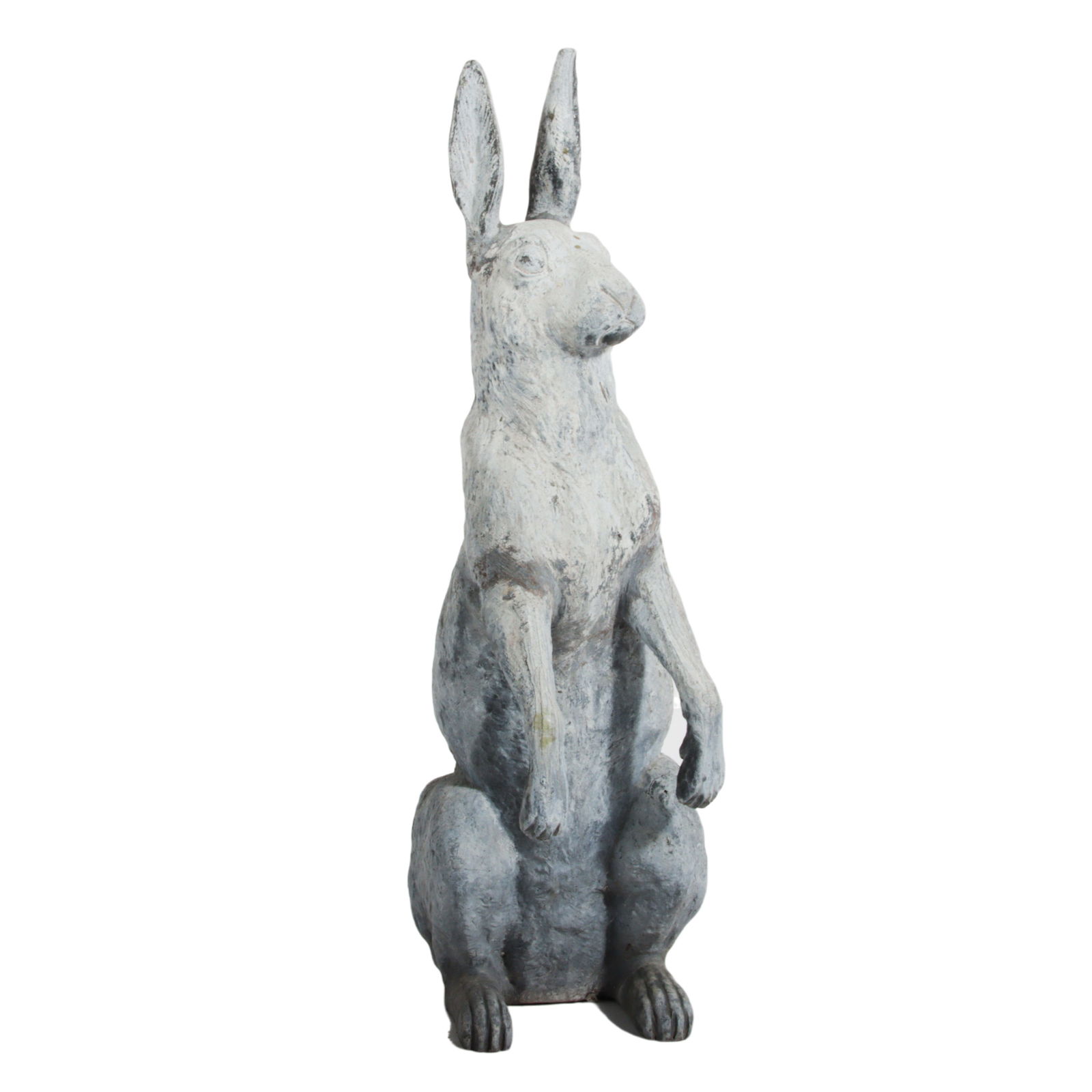 Large English lead standing bunny rabbit garden statuary sculpture. 22 1/2"H x 6 1/4"W x 10 1/2"D (1 of 9)