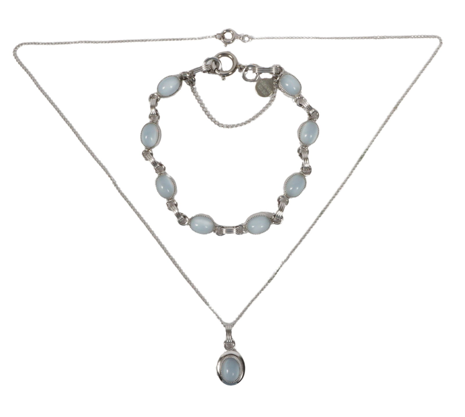 Catamore 1/20 12K white gold filled moonstone necklace and bracelet (1 of 8)