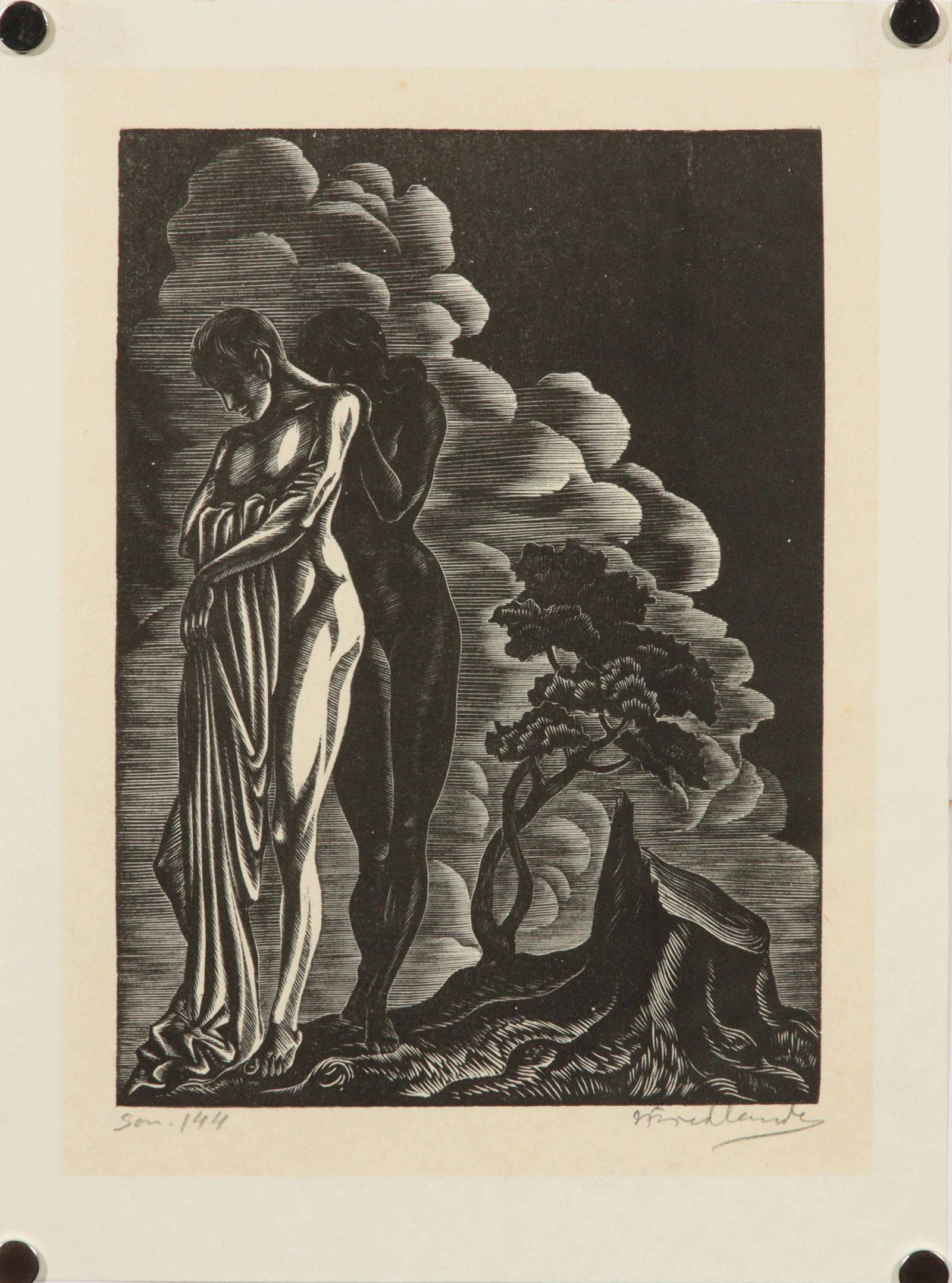 Sonnet 144, 1931: Isaac Friedlander, New York / Latvia (1890 - 1968), Sonnet 144, 1931, wood engraving, 9 3/4"H x 7 1/4"W (sheet)